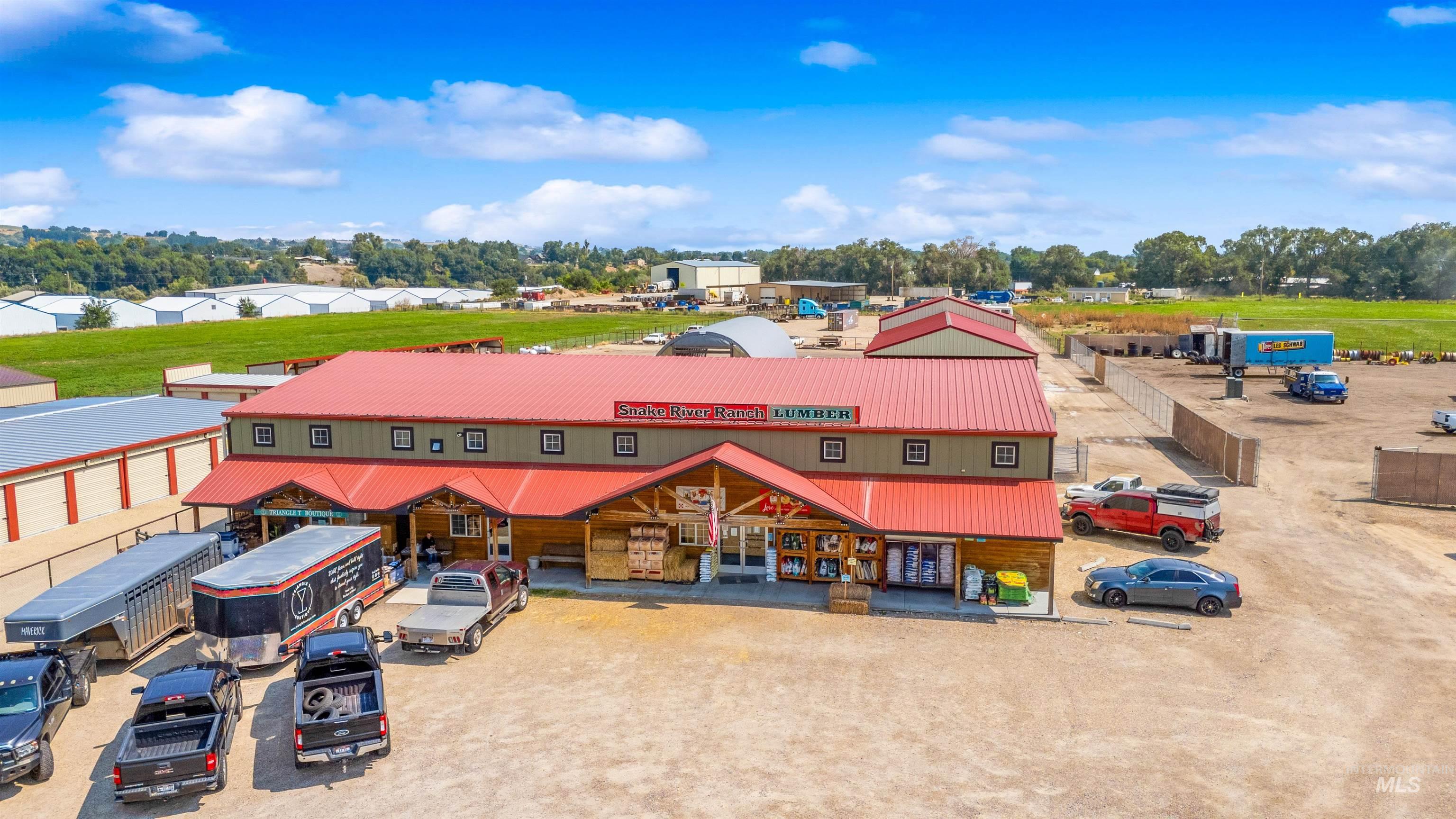 Bird's eye view of a commercial area