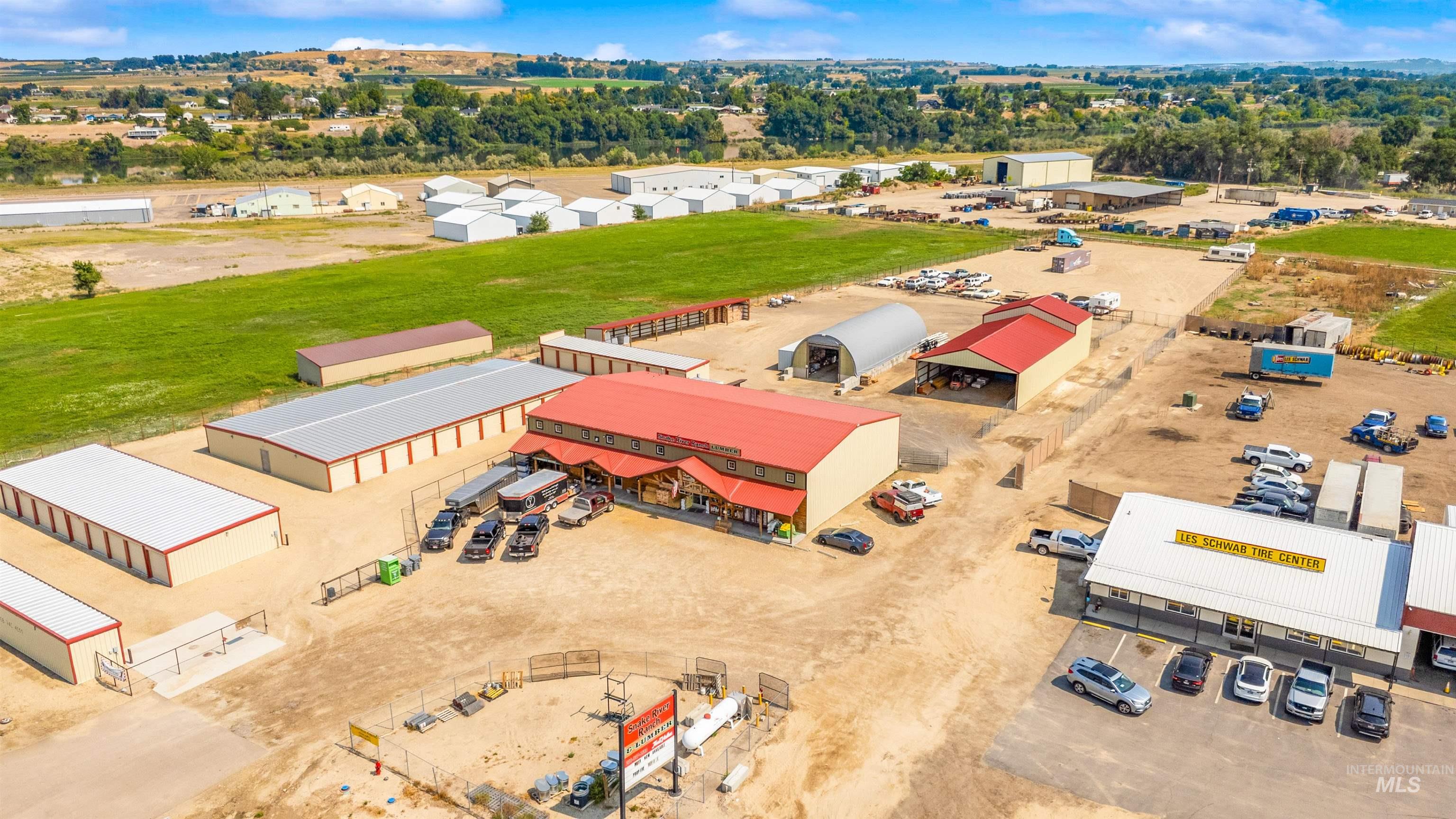 Aerial view of an industrial area