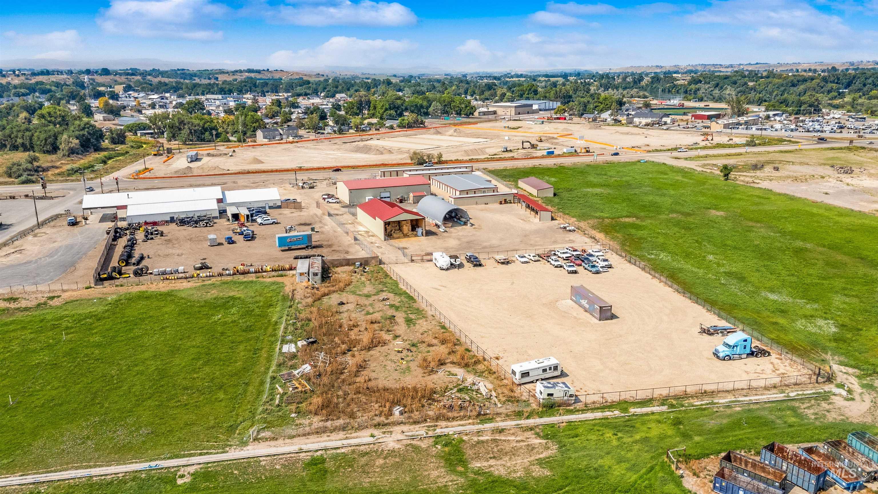 Aerial view of an industrial area