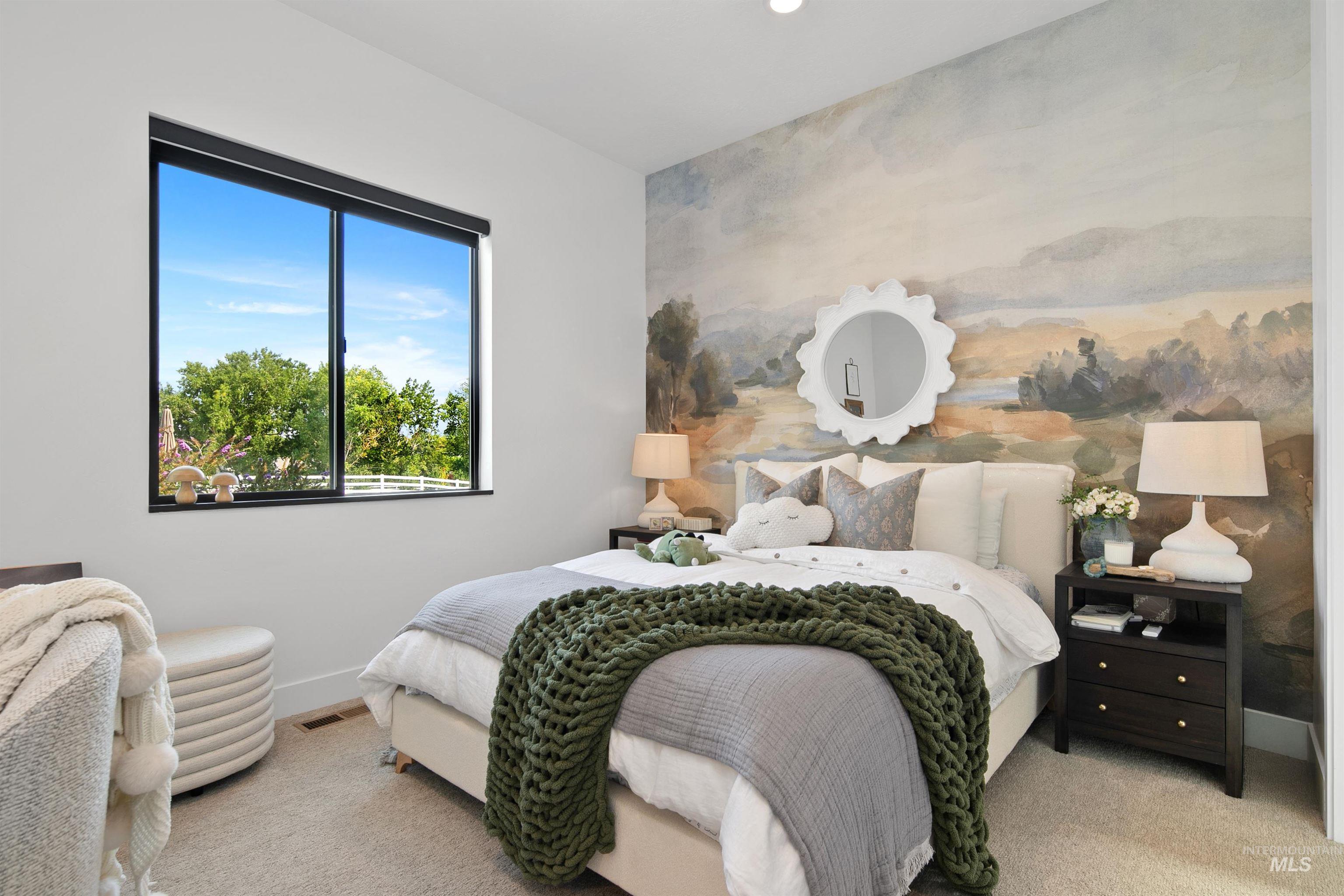 Bedroom featuring carpet flooring and recessed lighting
