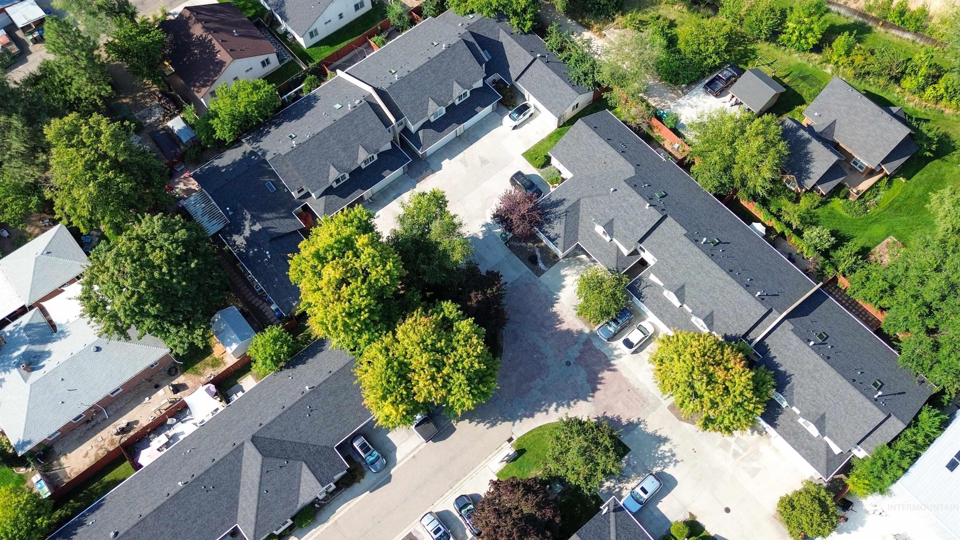 Aerial view of residential area
