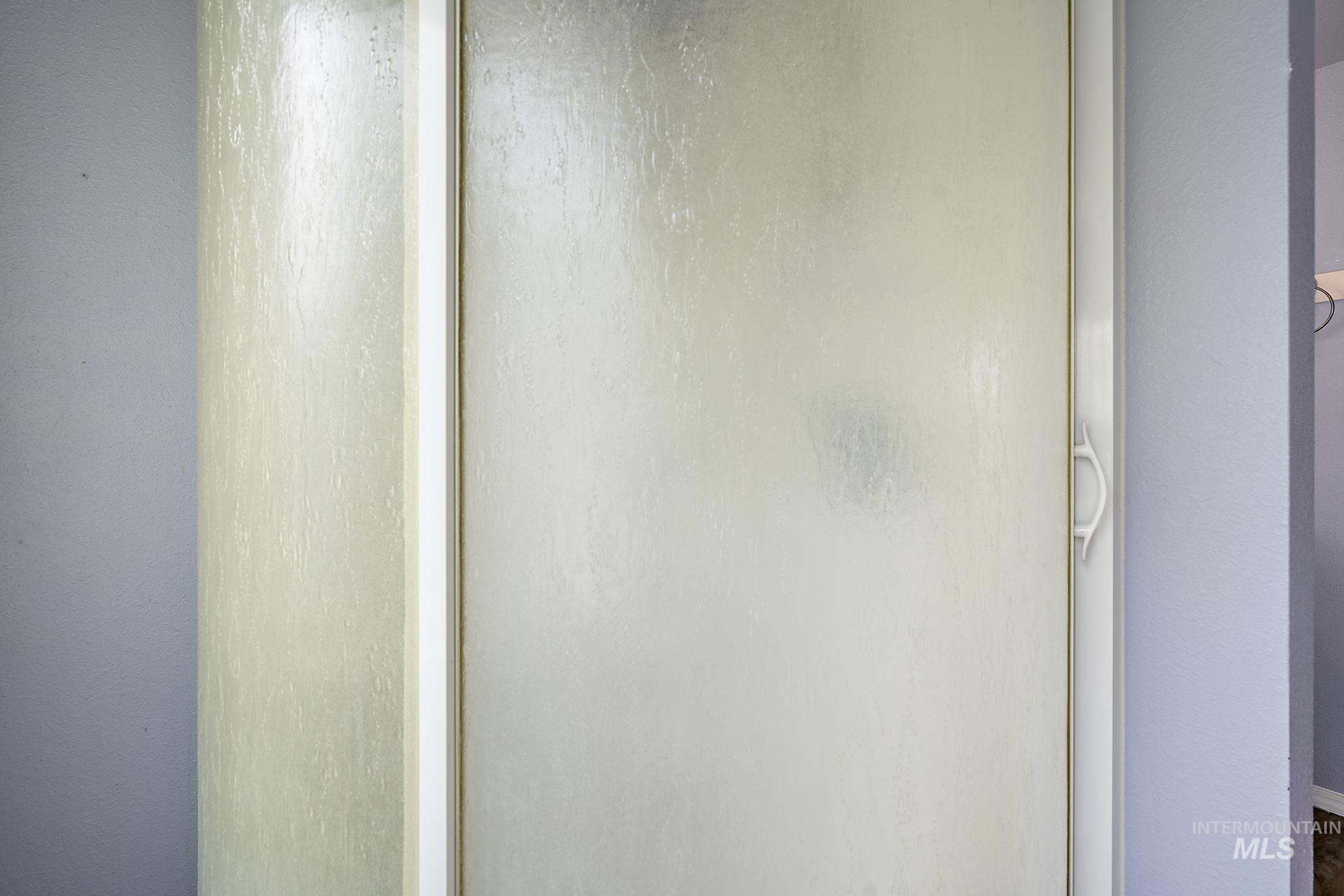 Detailed view of a shower stall