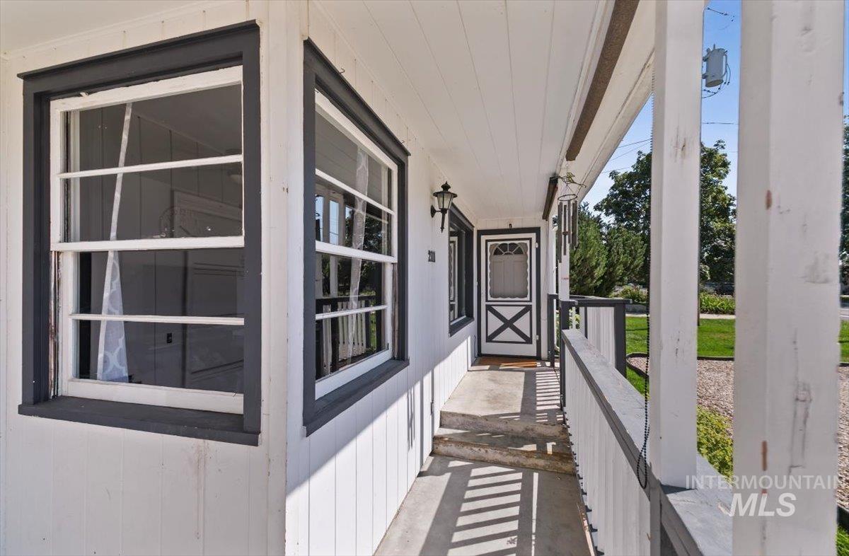 View of covered porch
