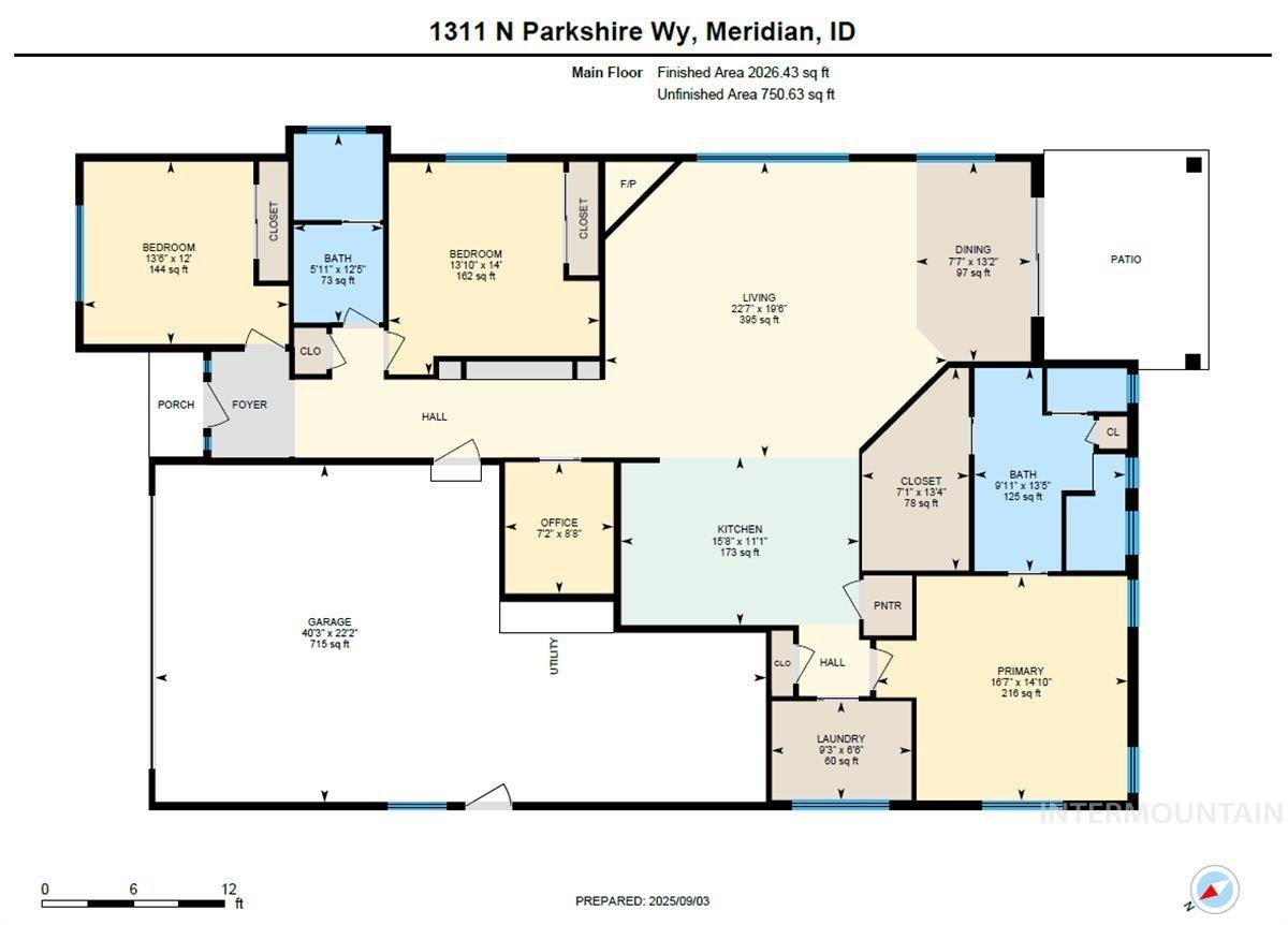 1311 N Parkshire Way, Meridian, Idaho 83642, 3 Bedrooms, 2 Bathrooms, Residential For Sale, Price $599,900, 98960411
