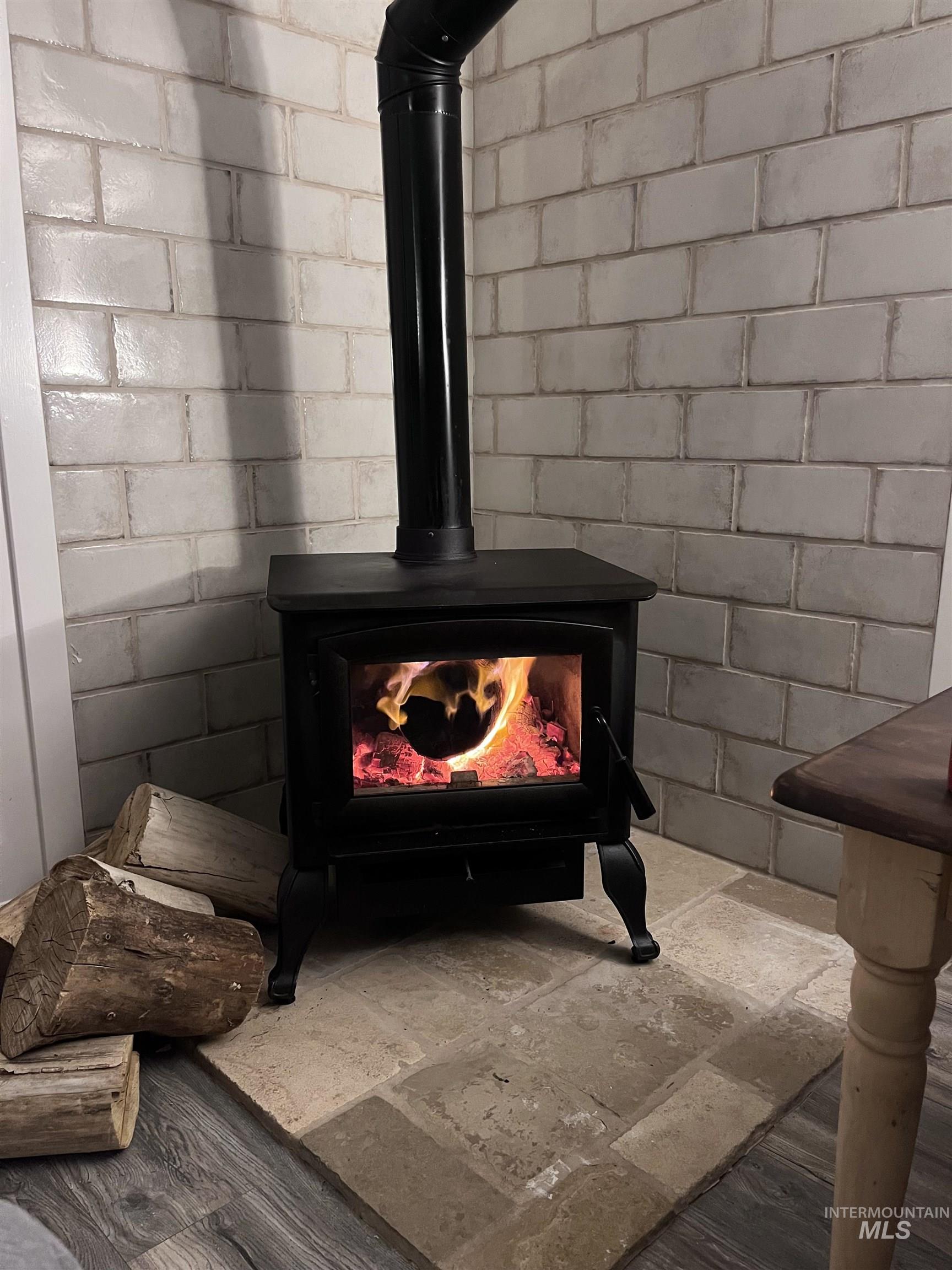 Detailed view of a wood stove