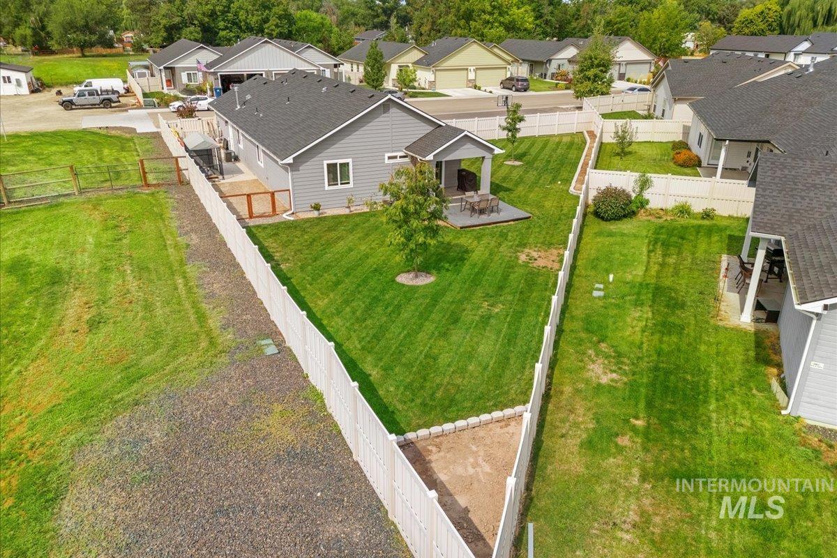 Aerial view of residential area