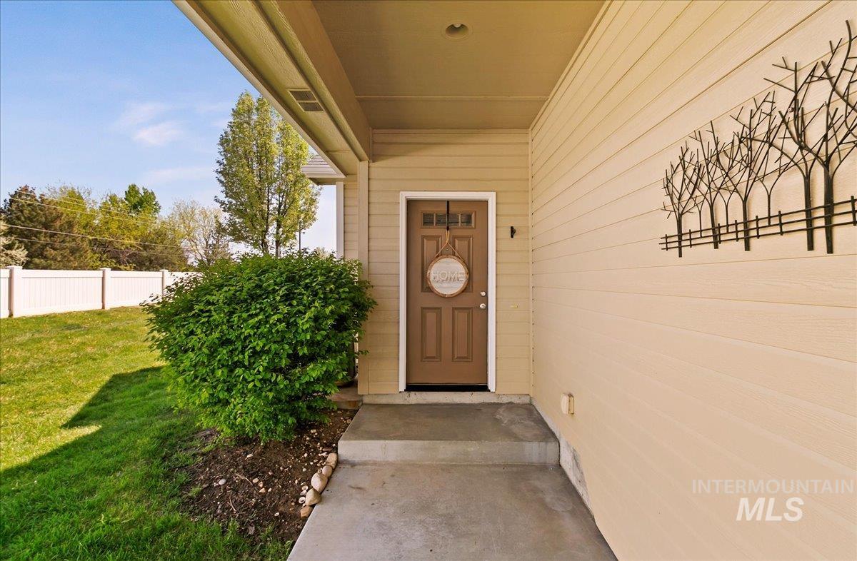 View of the covered front porch exterior entry!