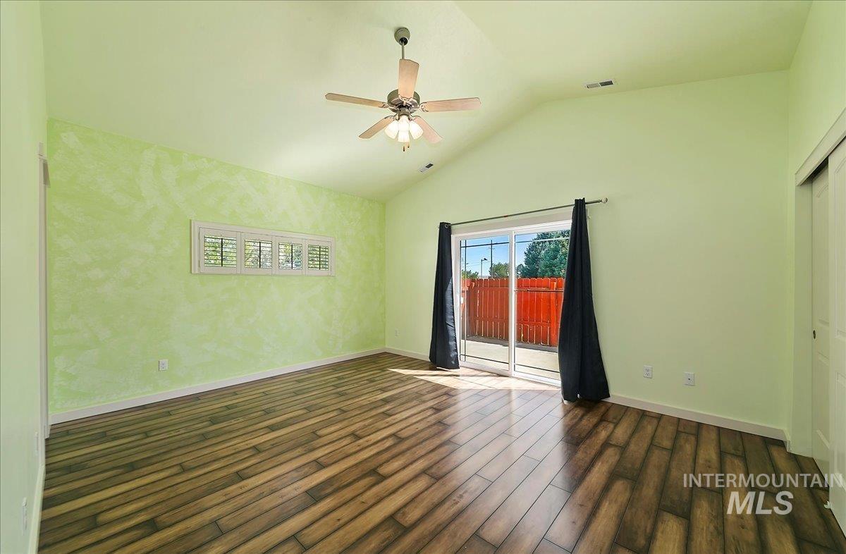 Large 16x13 Primary Suite has Slider to Fenced in Private Patio!