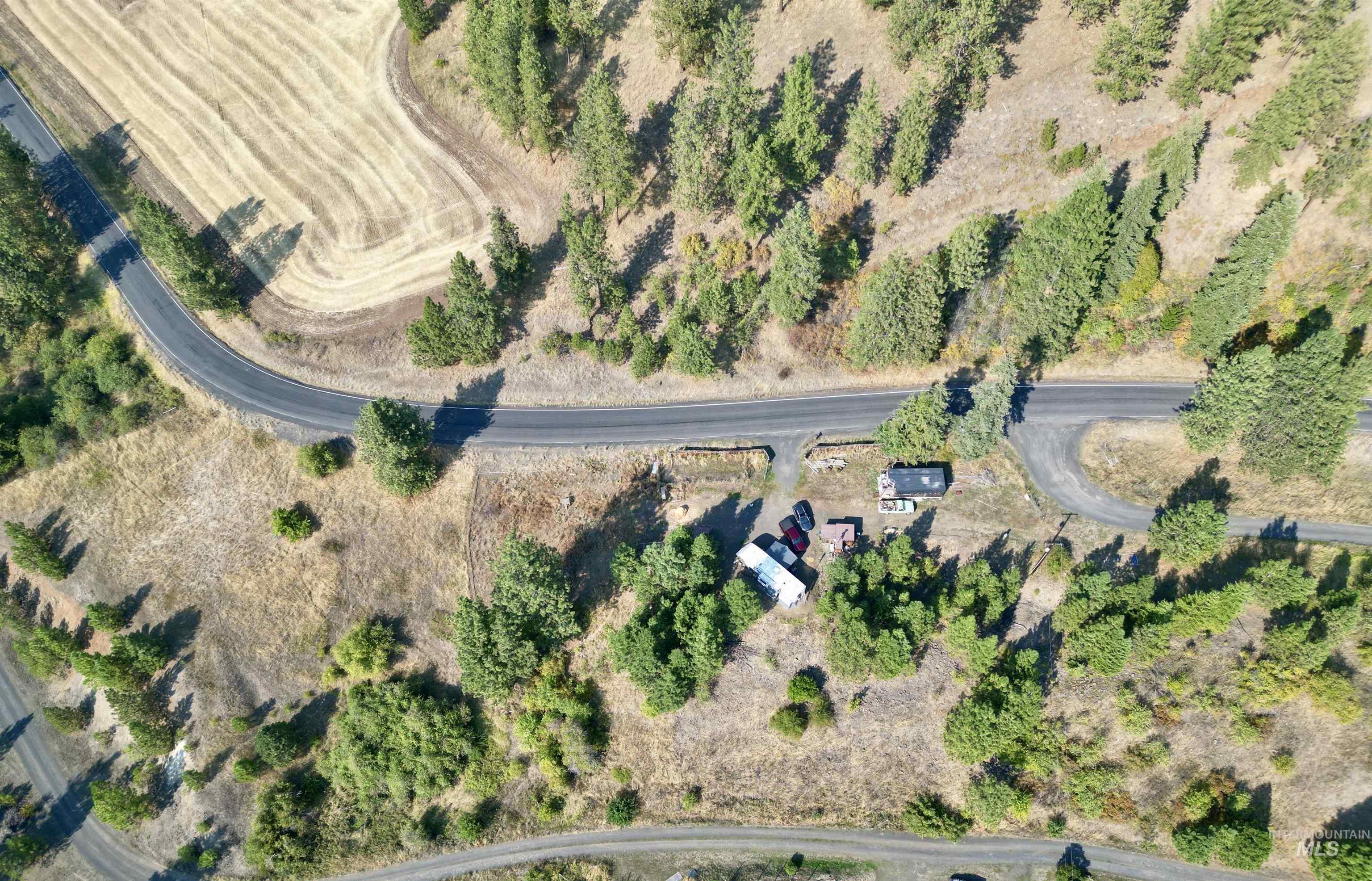 Aerial overview of property's location with rural landscape
