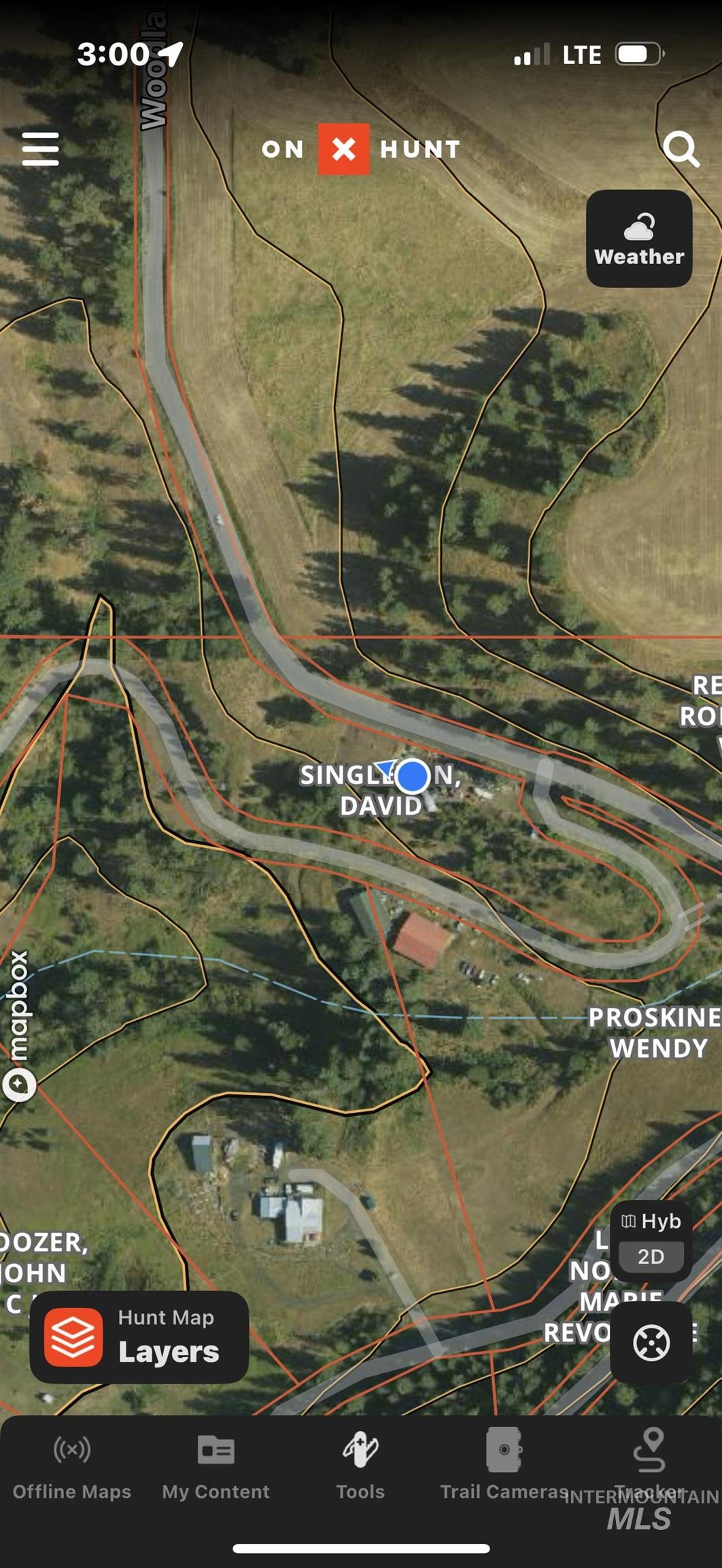 Aerial map of property and surrounding area