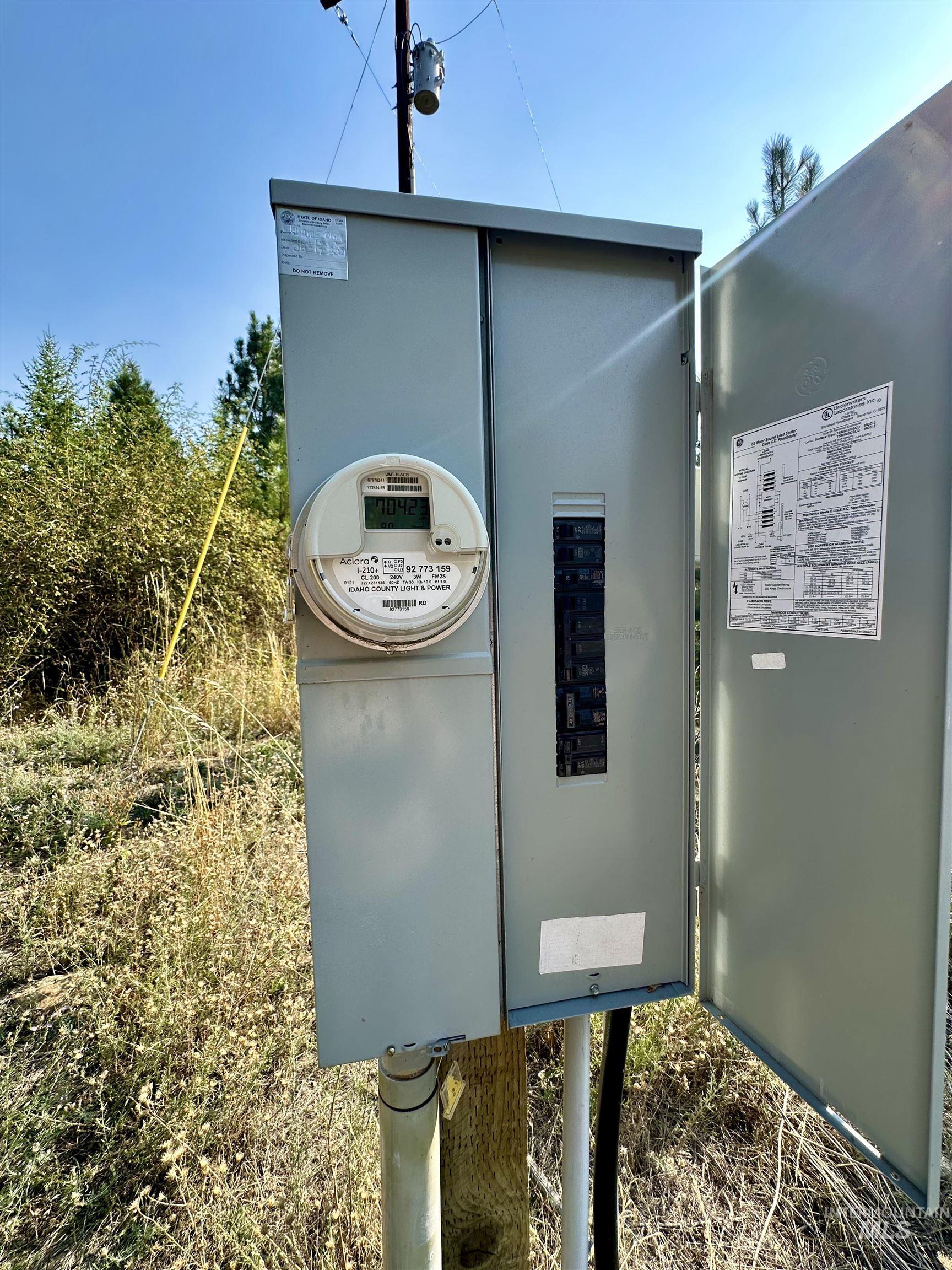Exterior view of electric panel and mail area