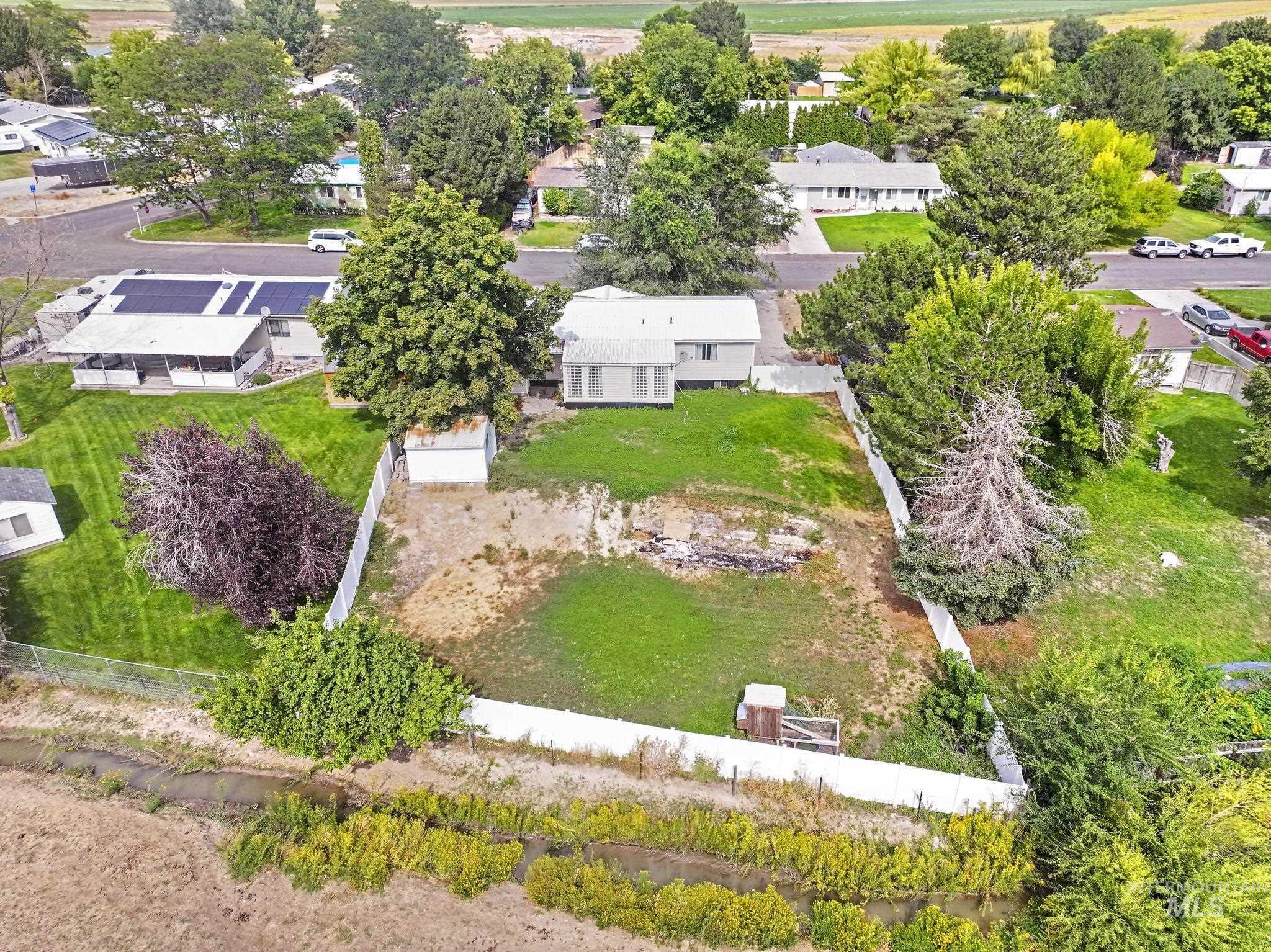 Aerial perspective of suburban area