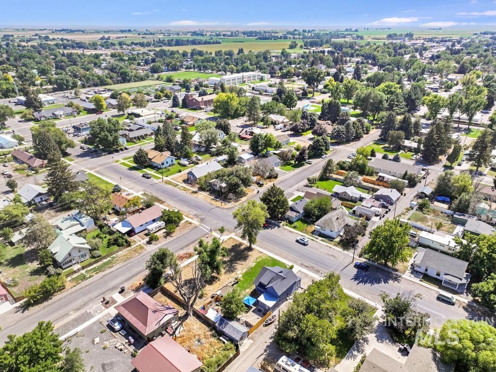Aerial view of residential area