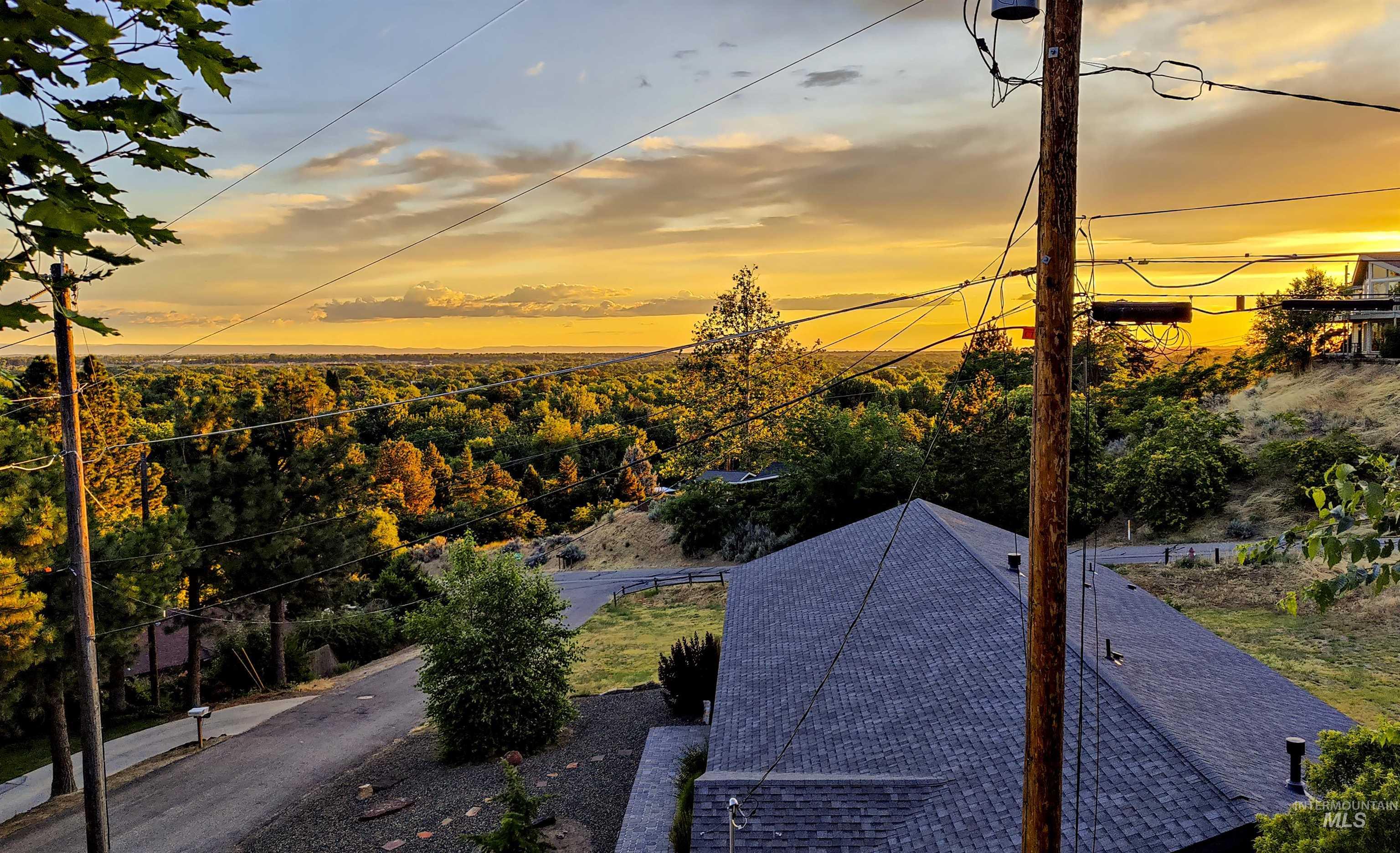 Aerial view at dusk