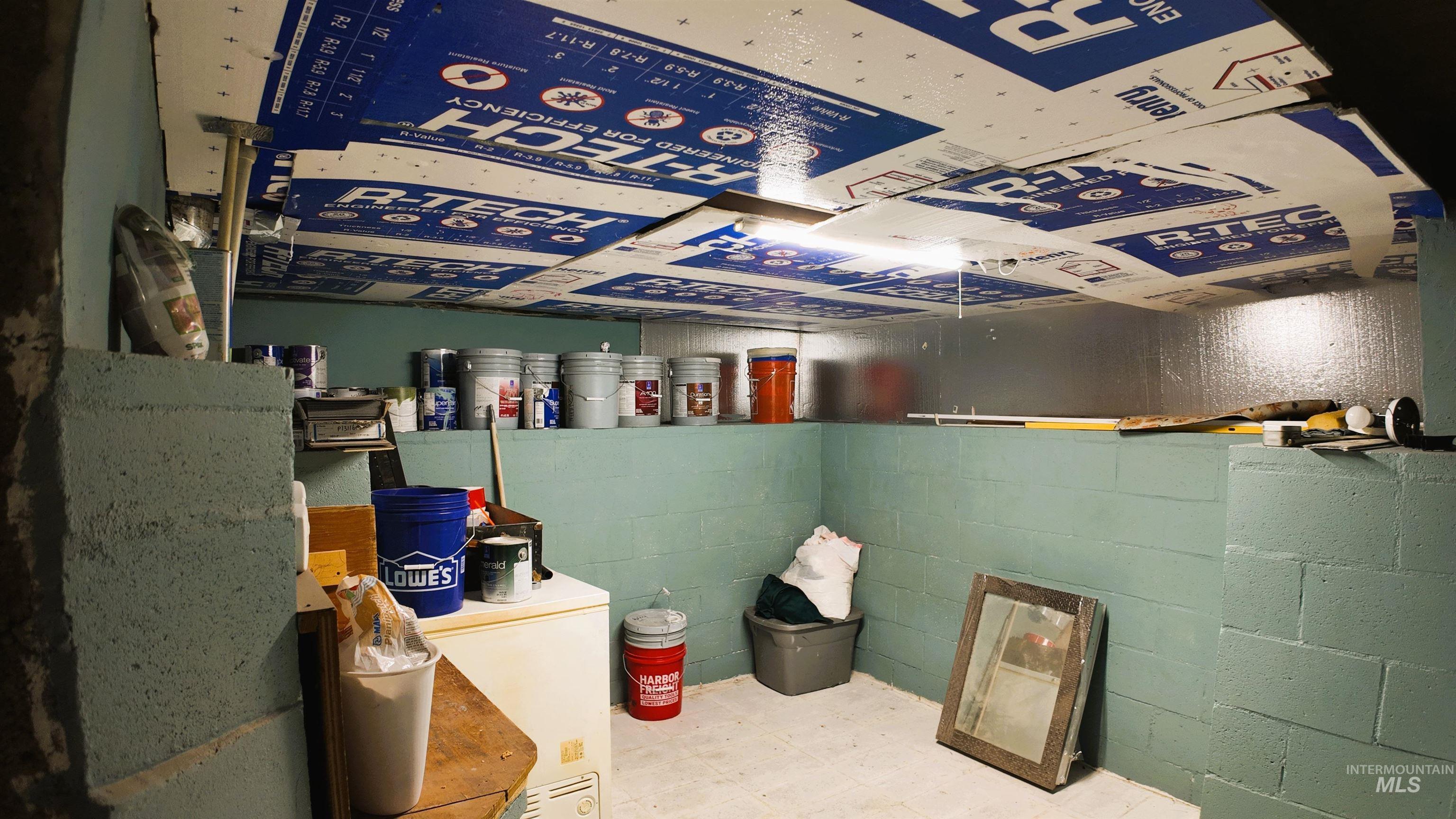 Below grade area with tile patterned floors