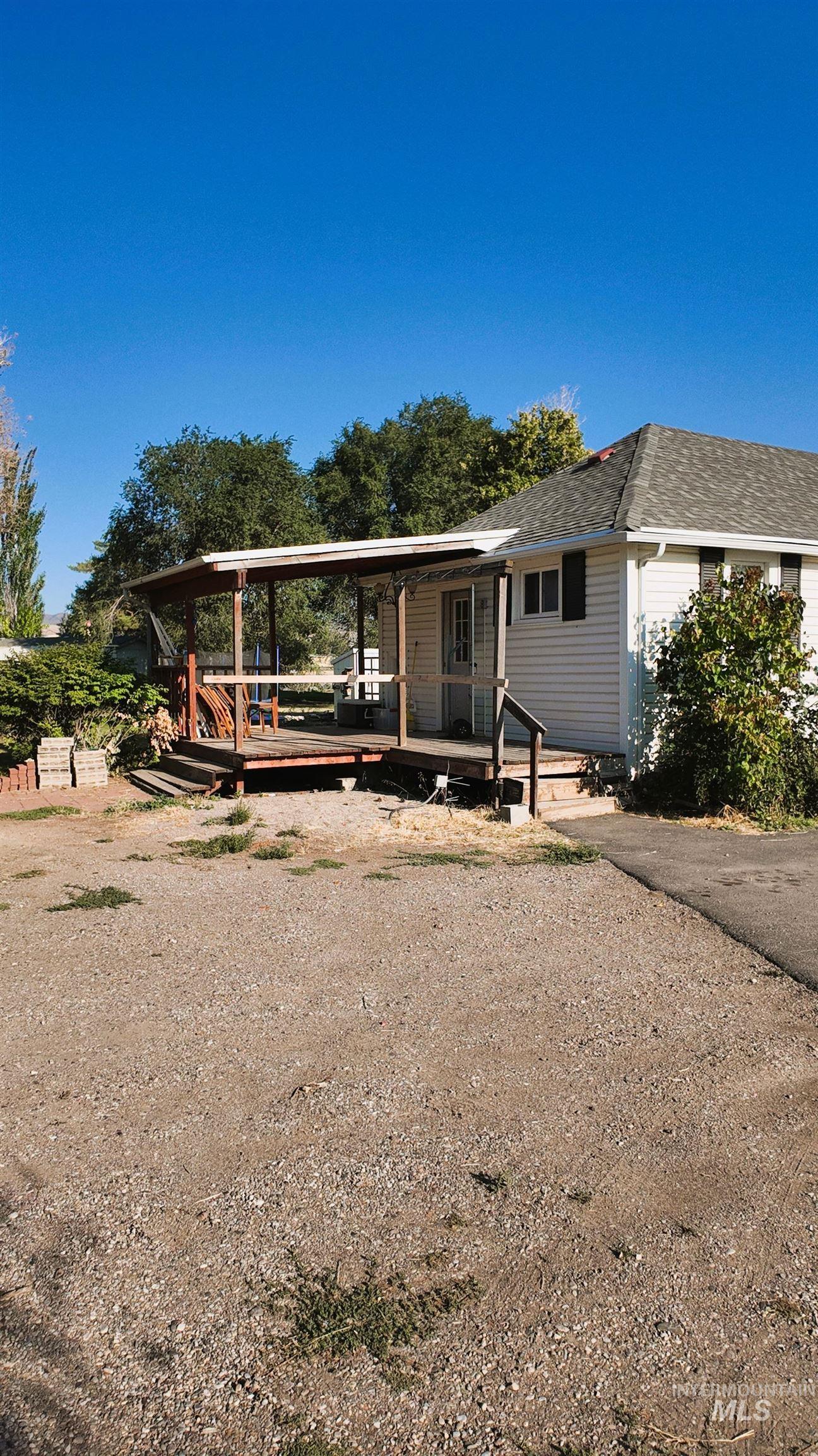 View of front of home with a deck