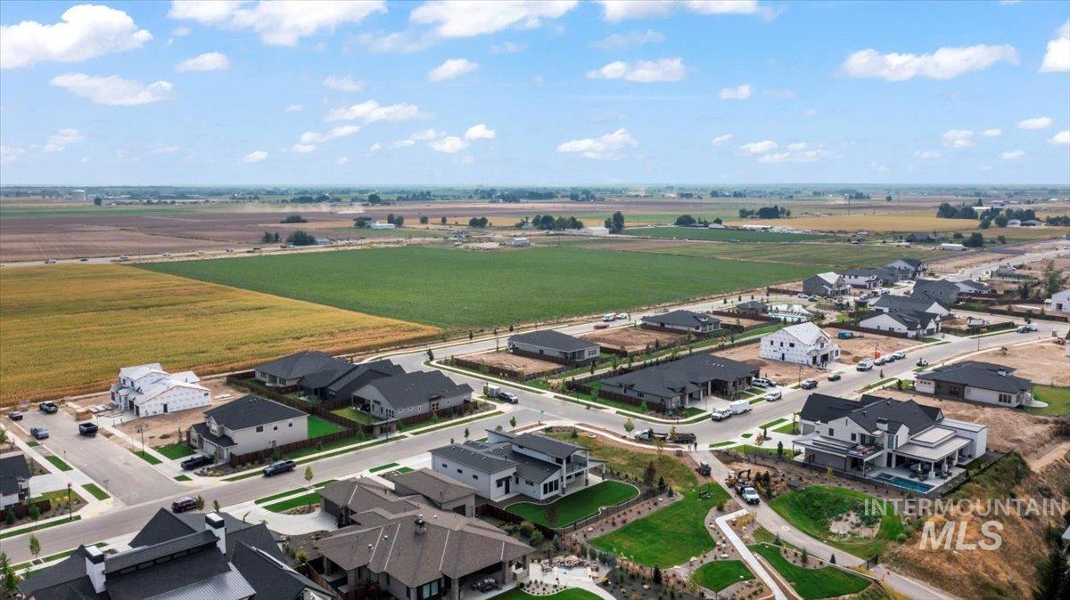 Aerial perspective of suburban area