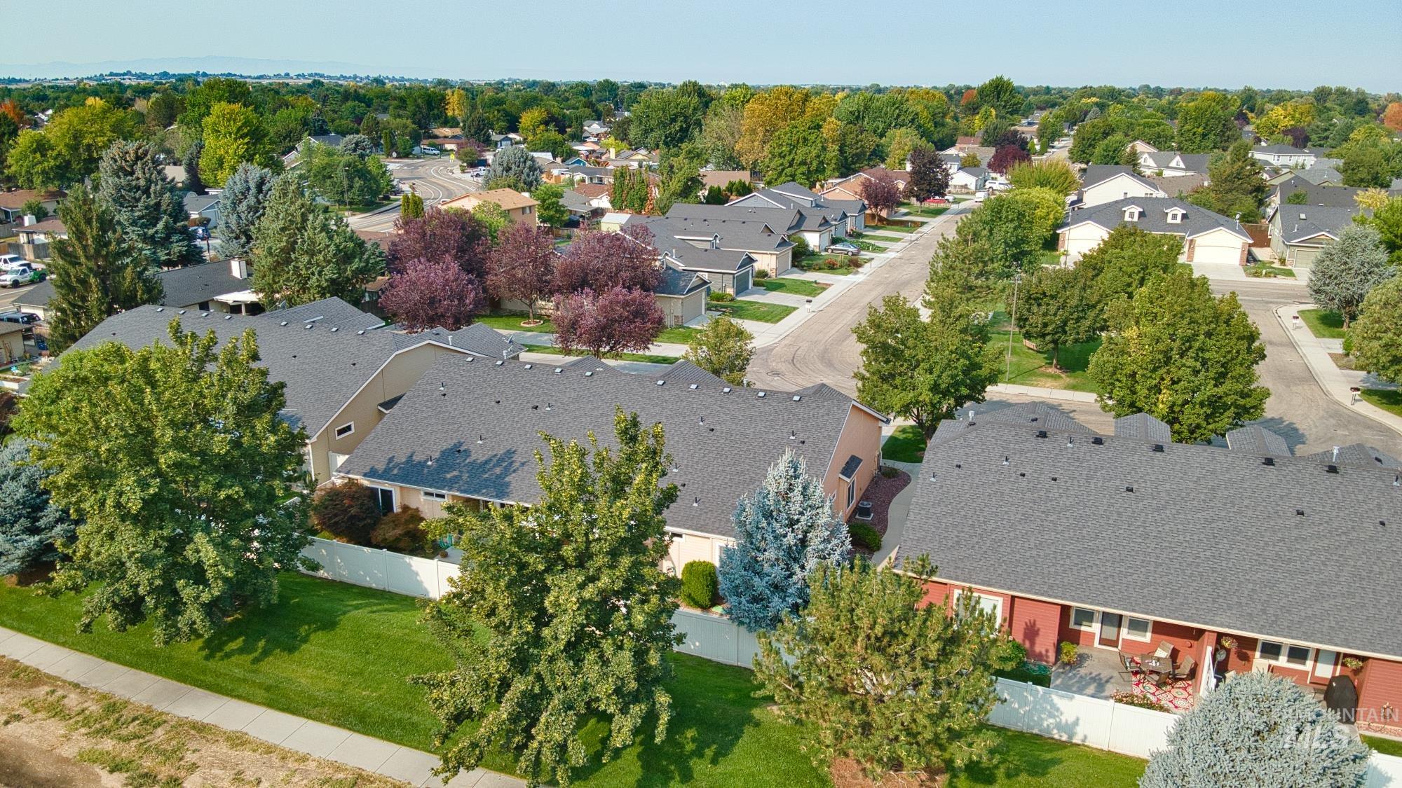 Aerial view of residential area