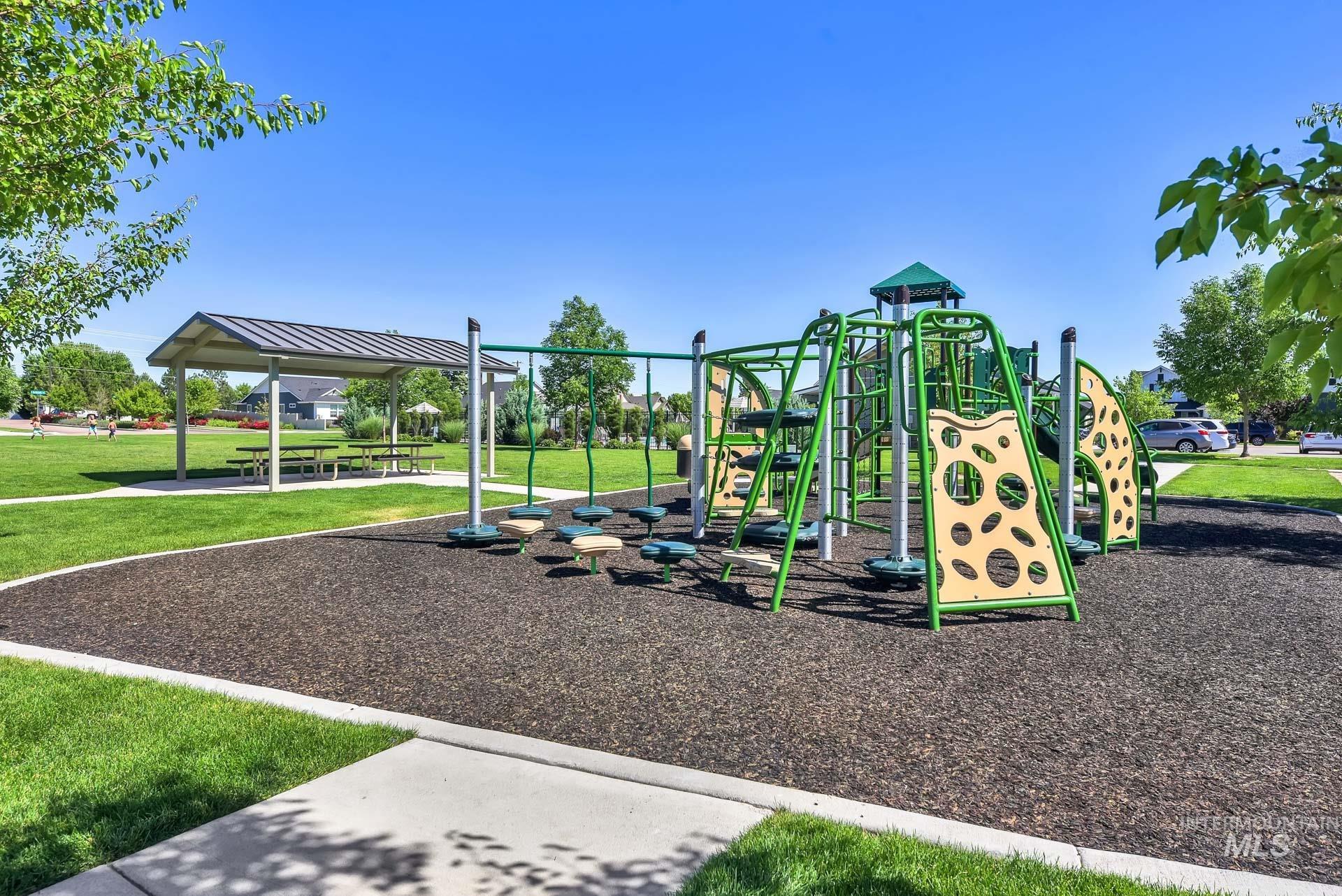 Community play area with a yard