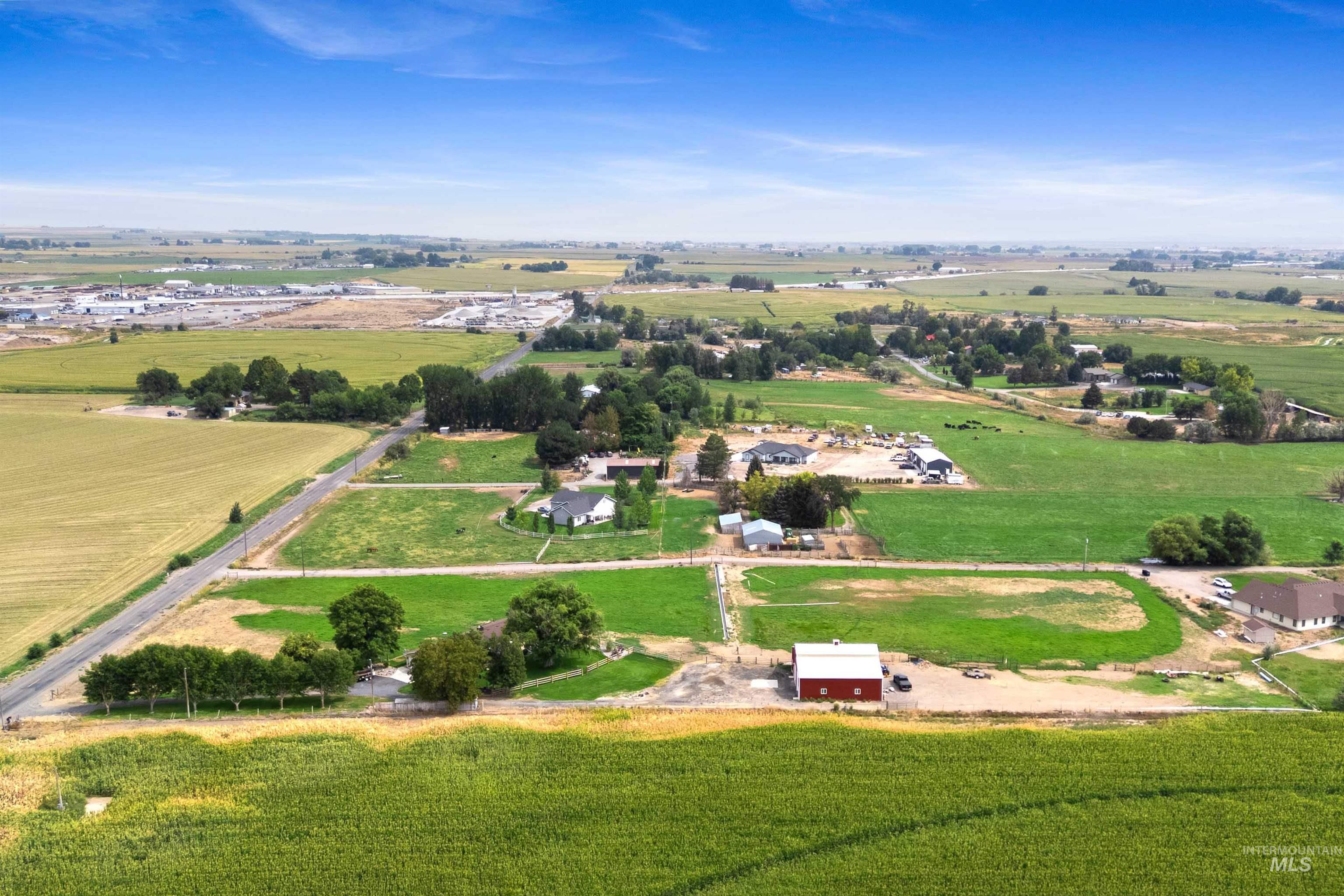 Aerial view of sparsely populated area