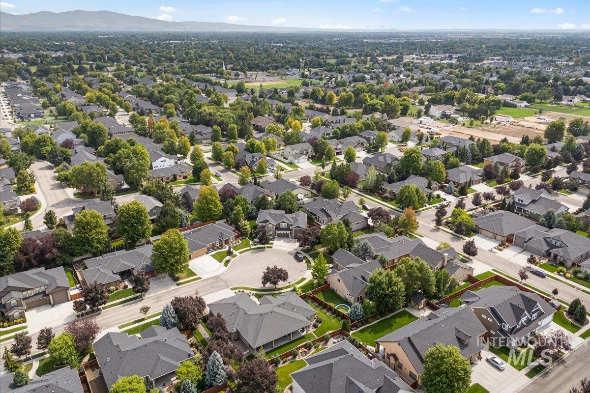 Aerial view of residential area