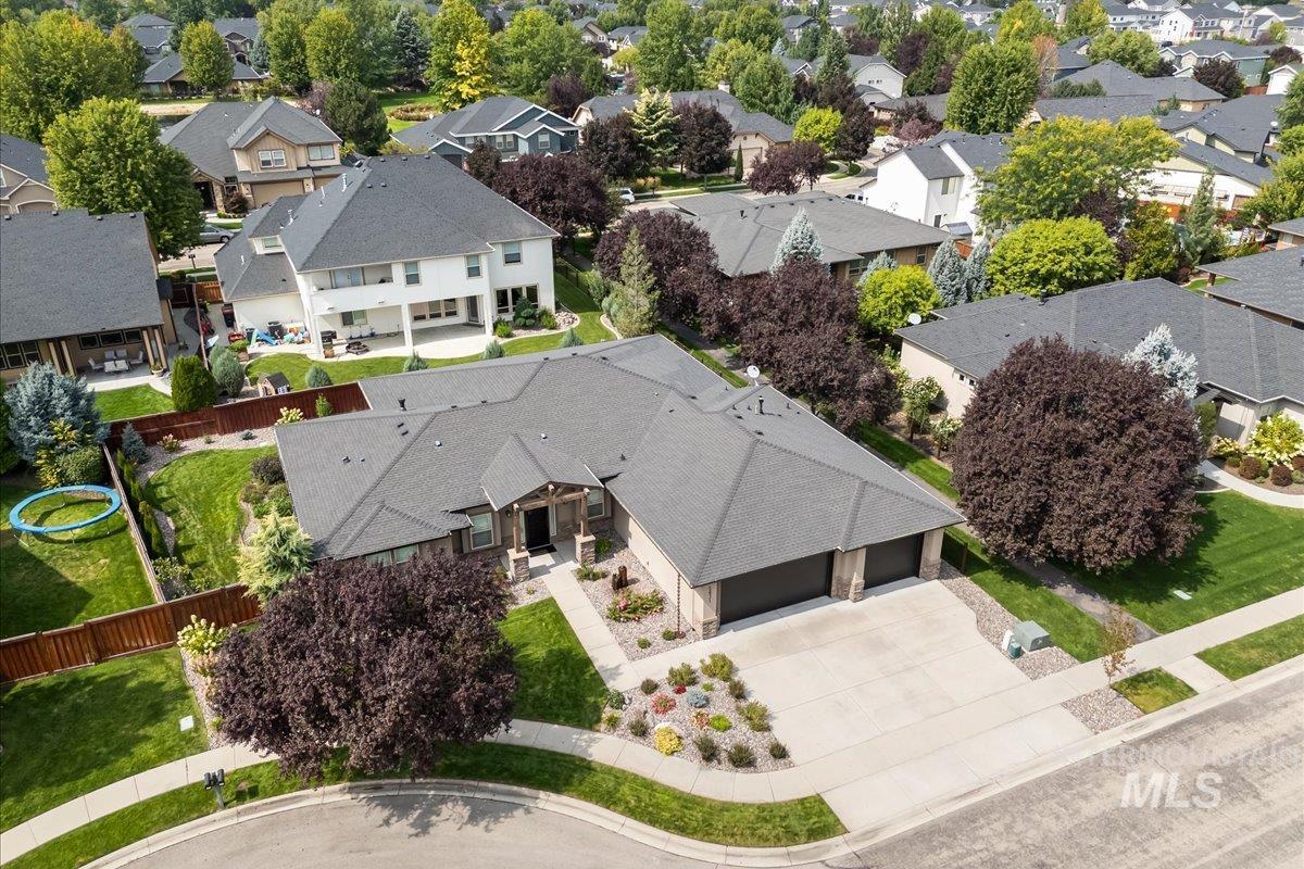 Aerial view of residential area