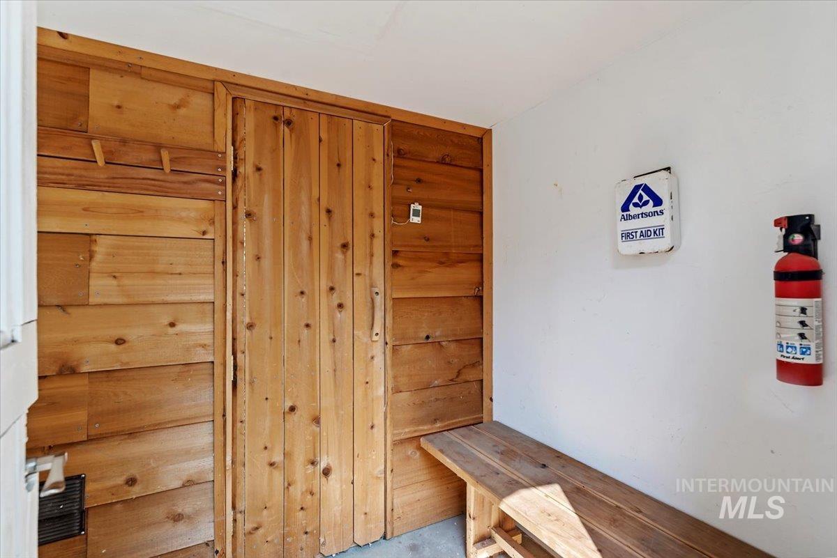 Relaxing sauna with wood walls
