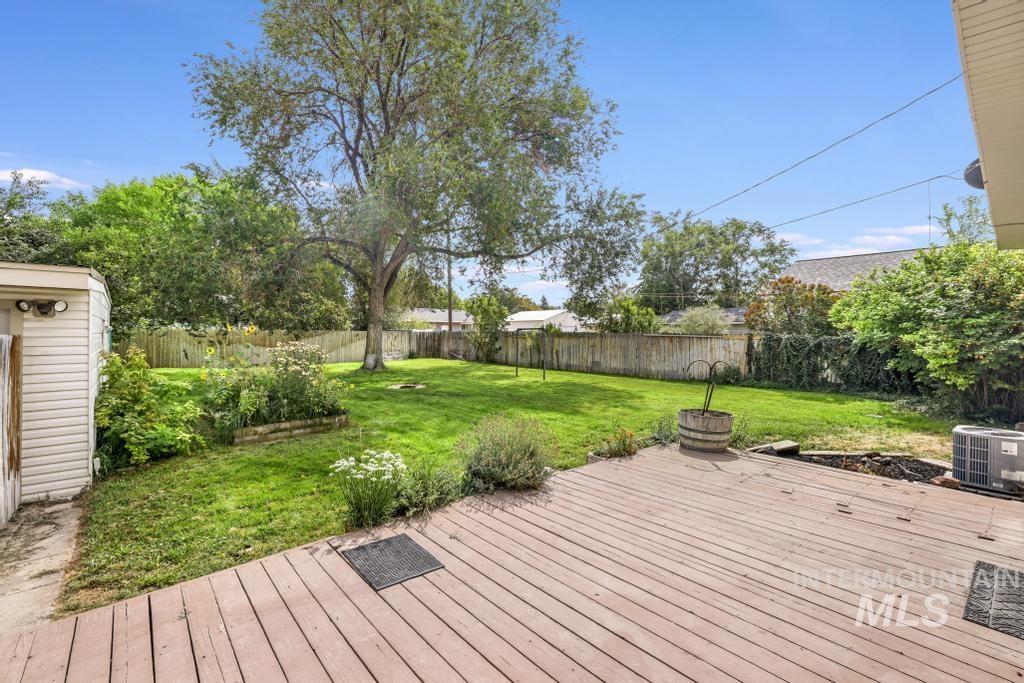 Deck featuring a fenced backyard