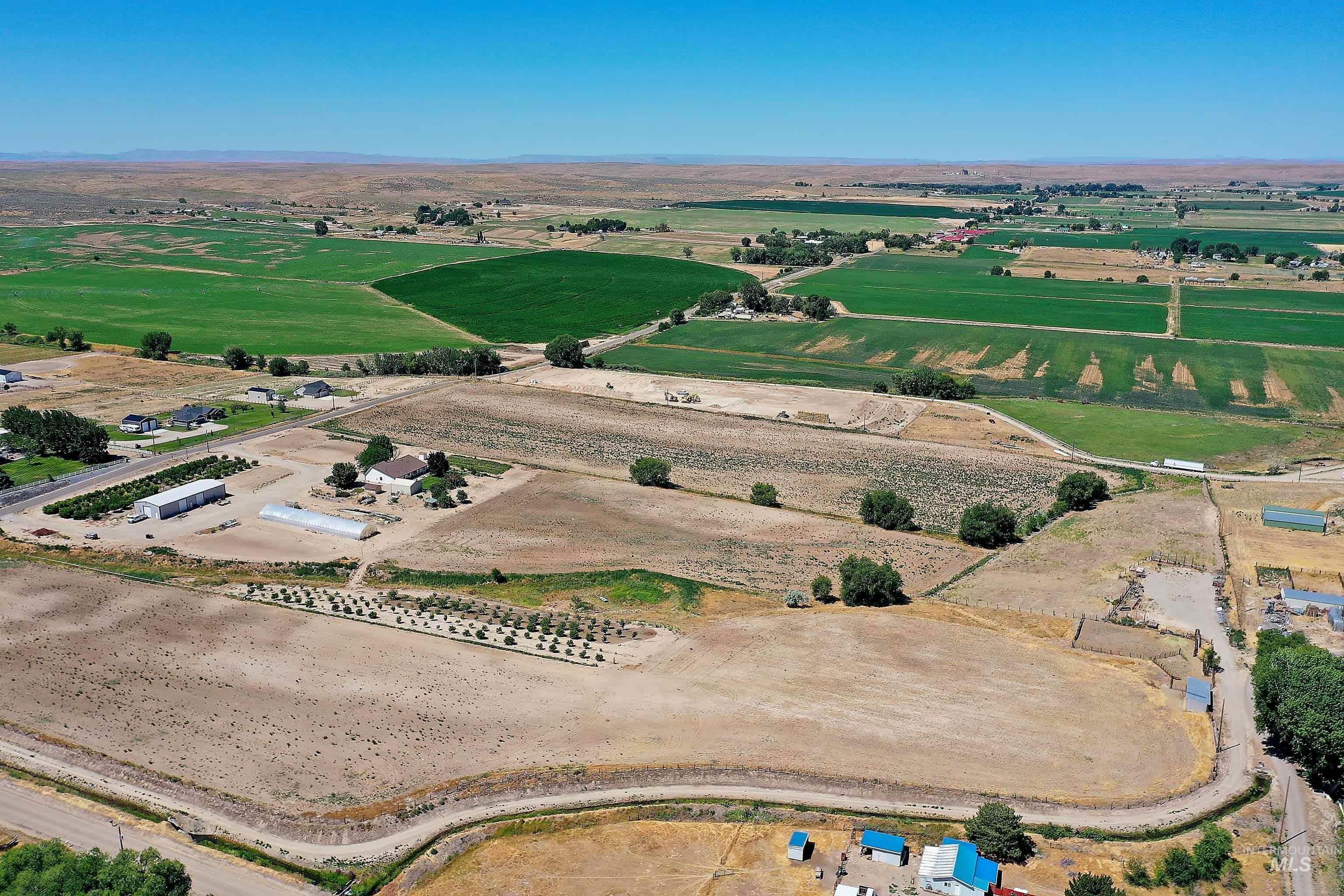 Aerial view of sparsely populated area