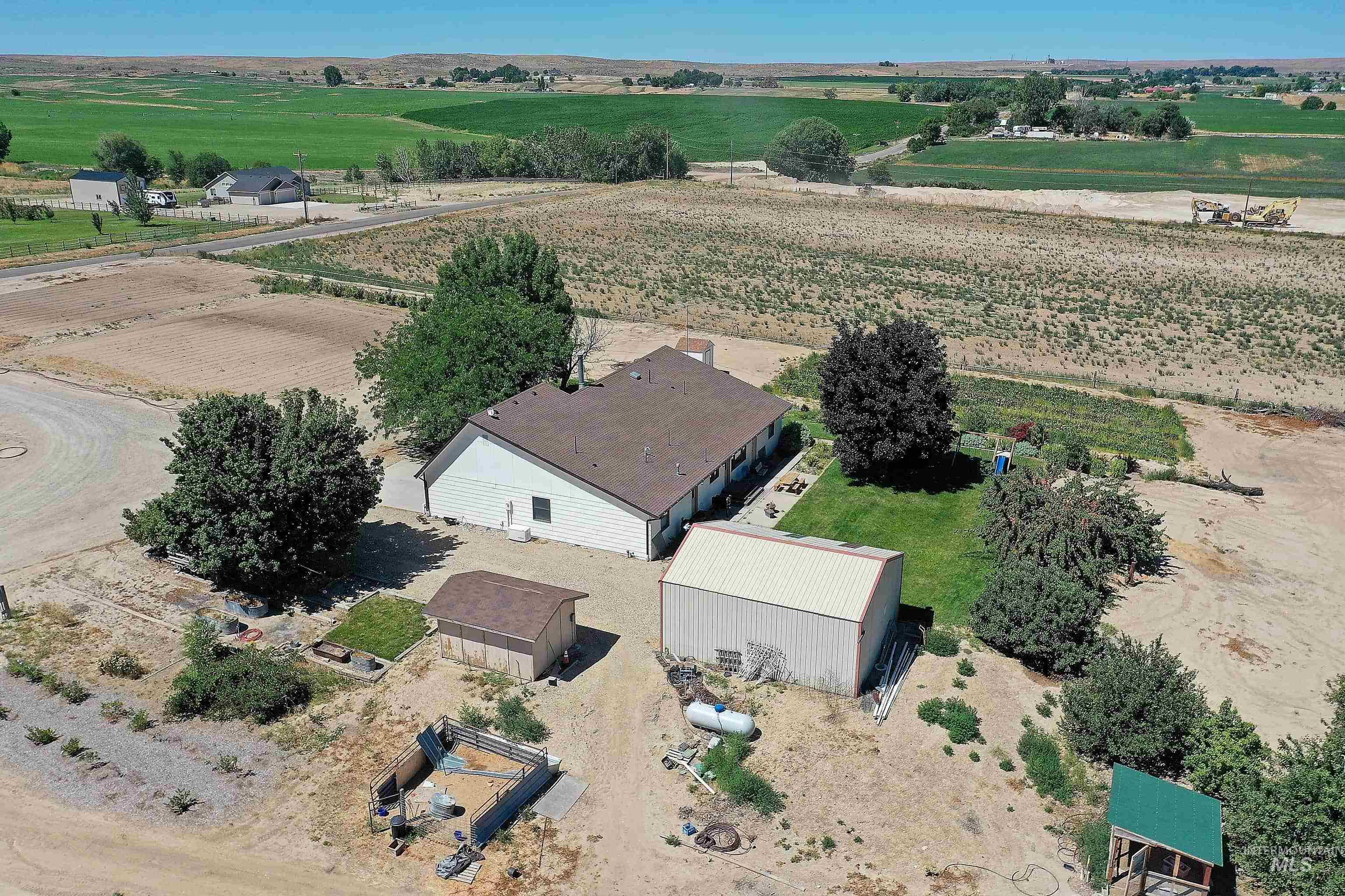 Aerial view of sparsely populated area