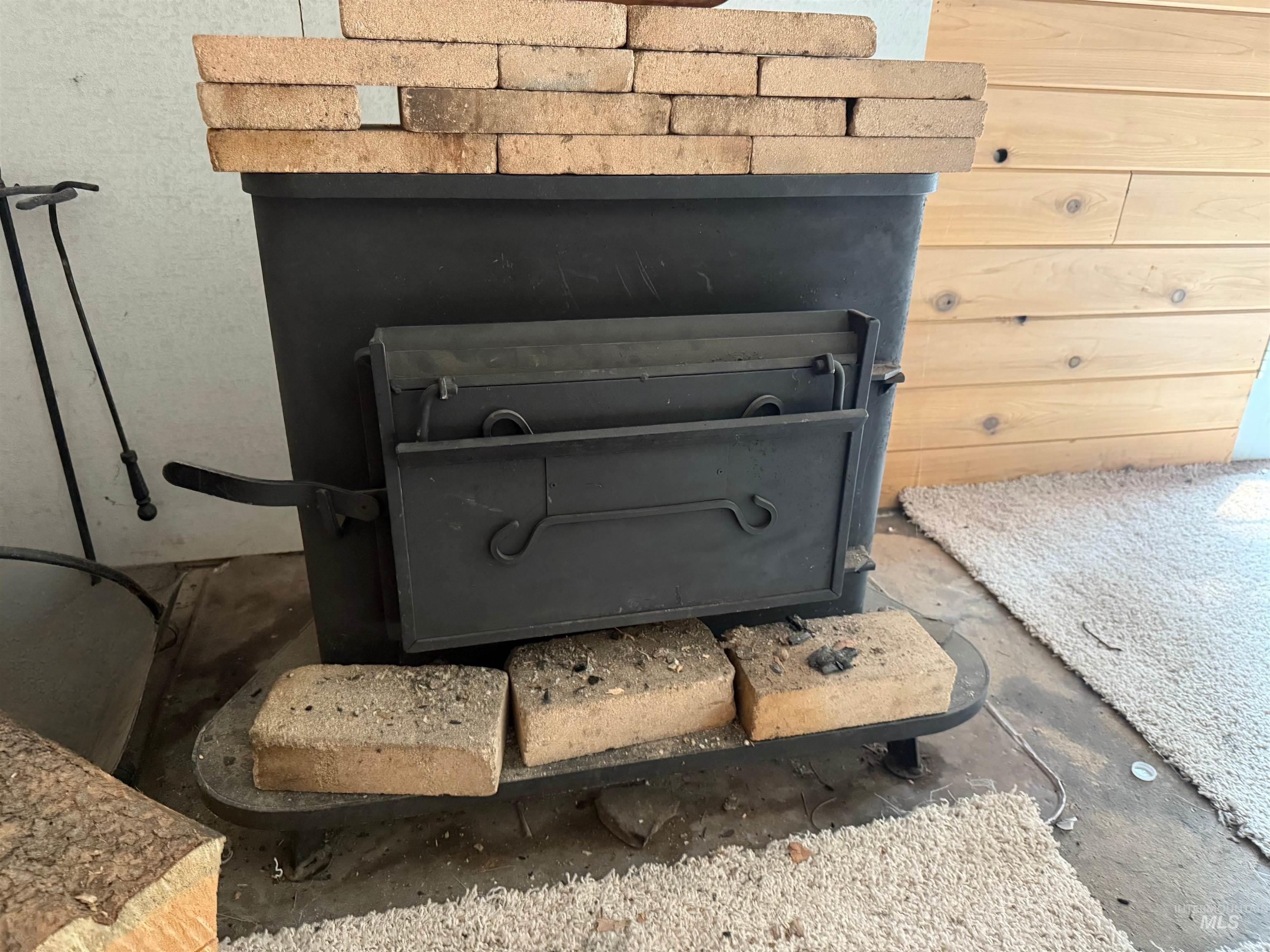 Detailed view of a wood stove