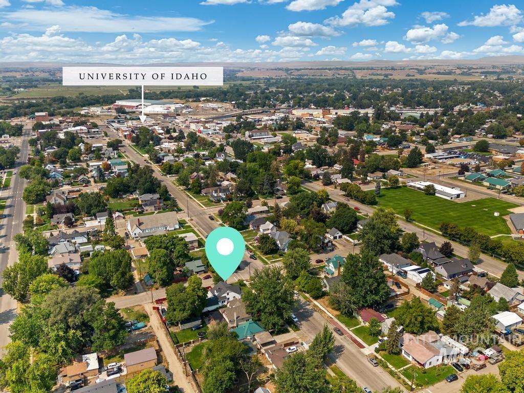 Aerial view of residential area