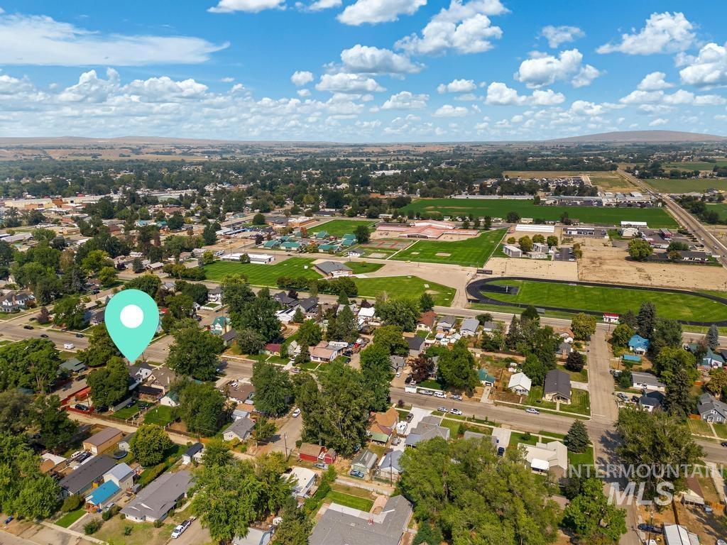 Aerial view of residential area