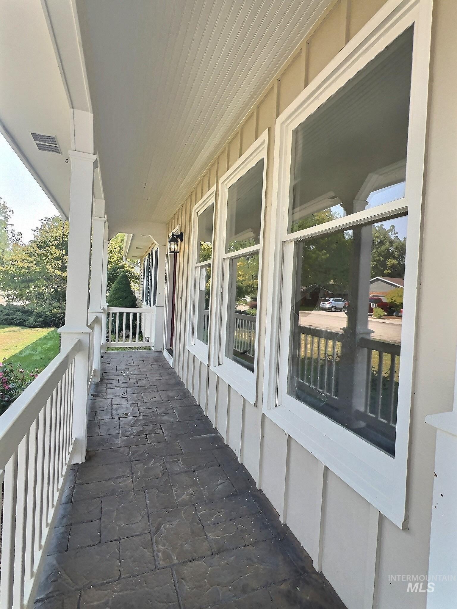 View of covered porch