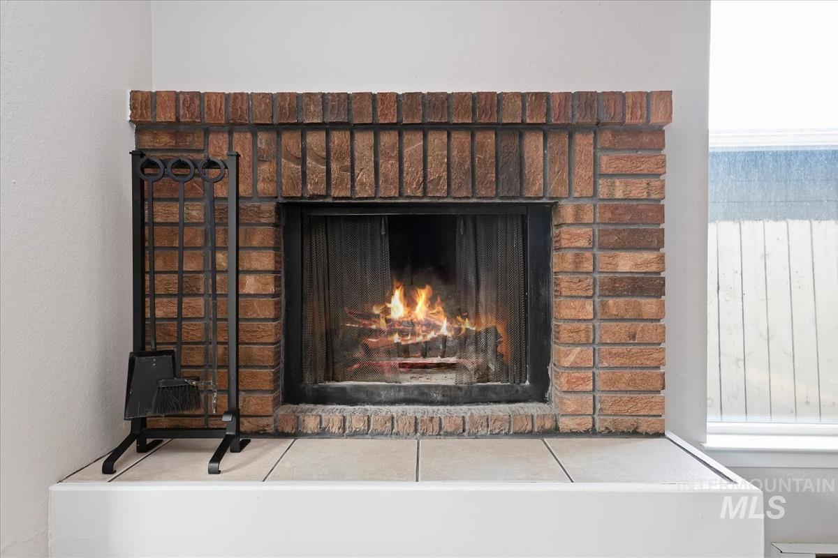 Detailed view of a fireplace