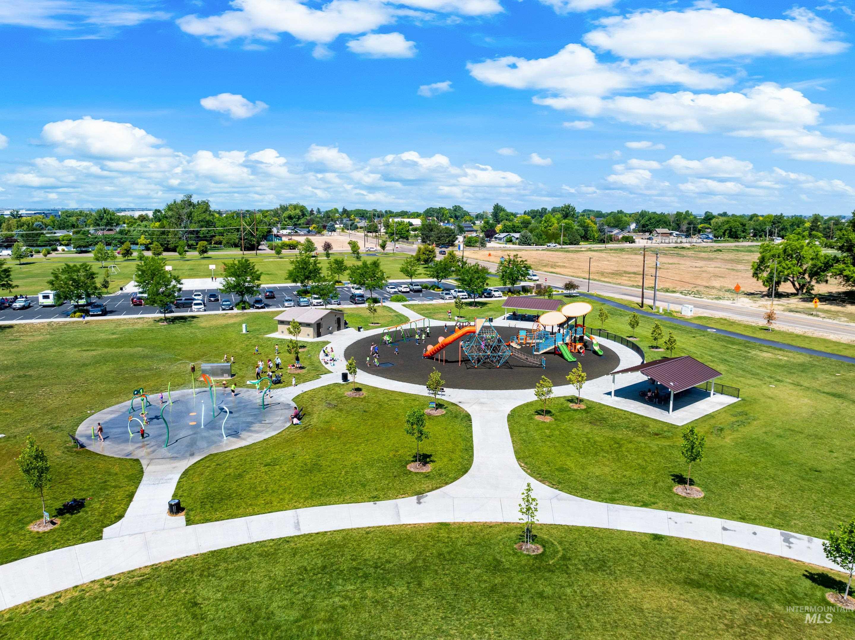 Aerial view of a recreational park