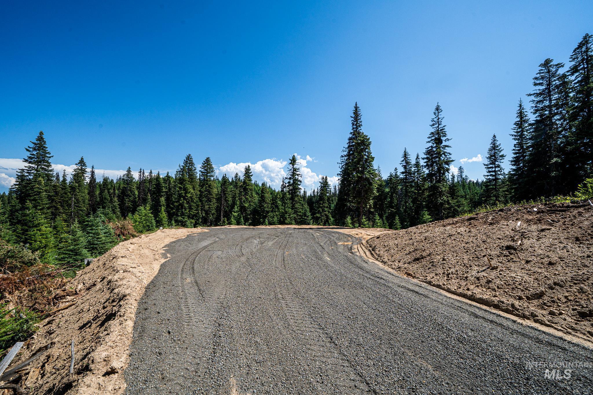 View of dirt / gravel road featuring a wooded view