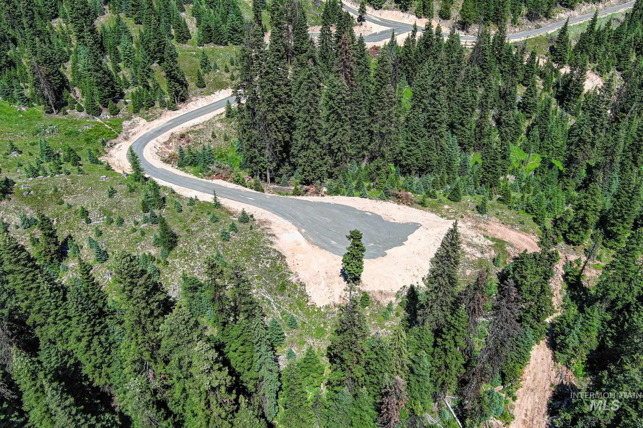 Aerial overview of property's location featuring a forest