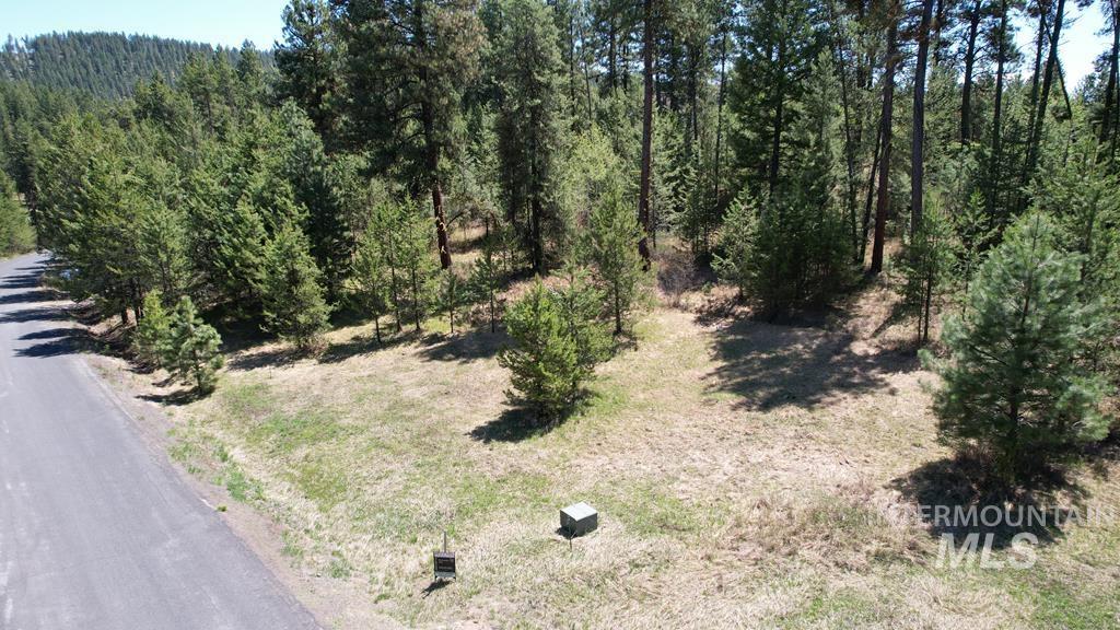 Aerial view of a heavily wooded area