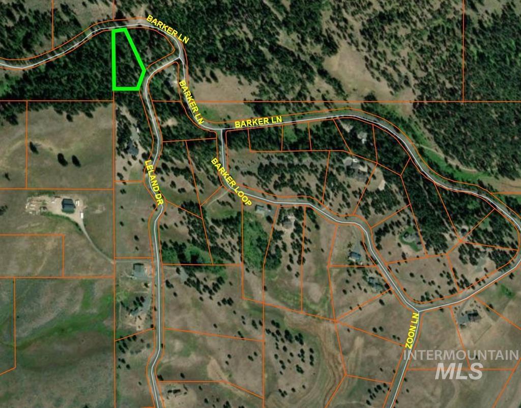 Aerial overview of property's location with property boundaries highlighted