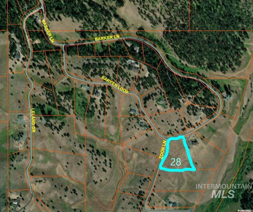 Aerial view of property's location featuring property parcel outlined