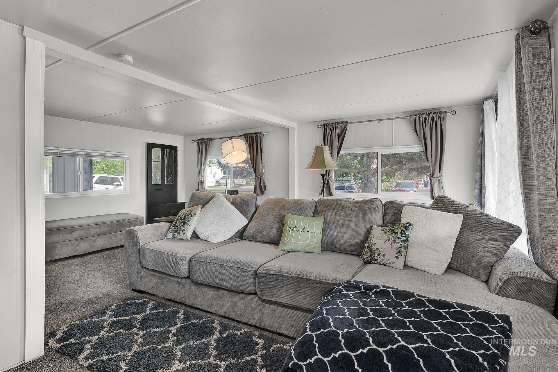 View of carpeted living area