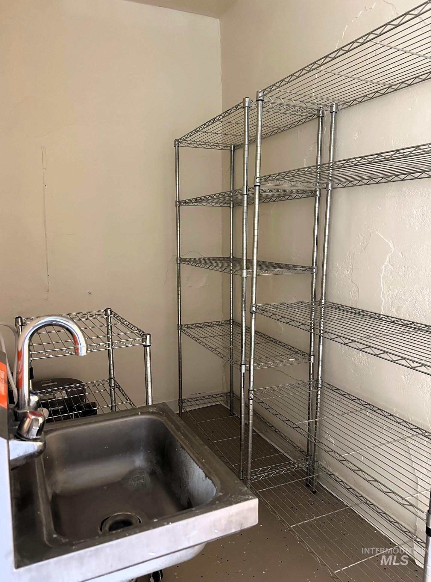 Storage room with a sink
