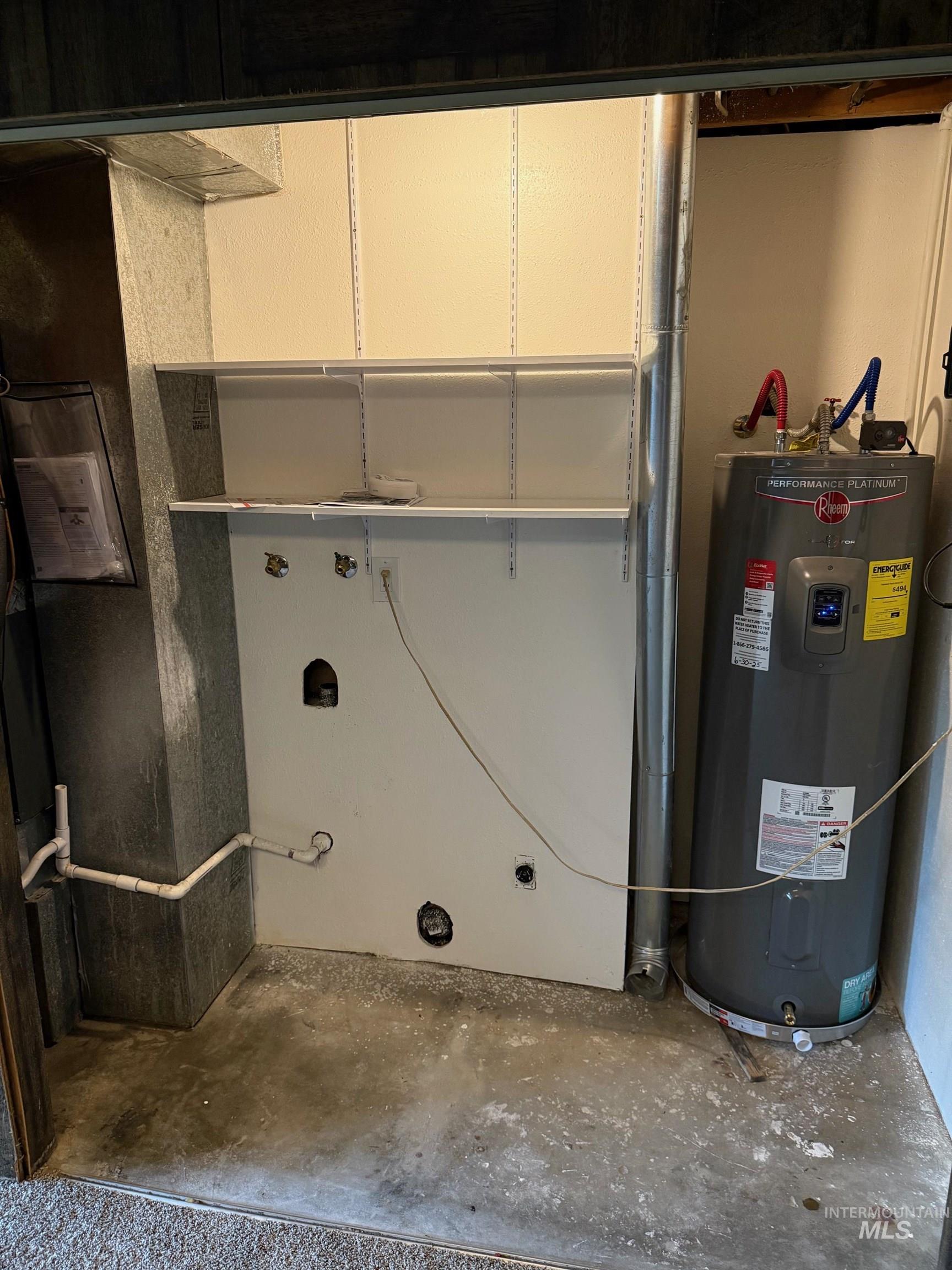 Utility room with water heater