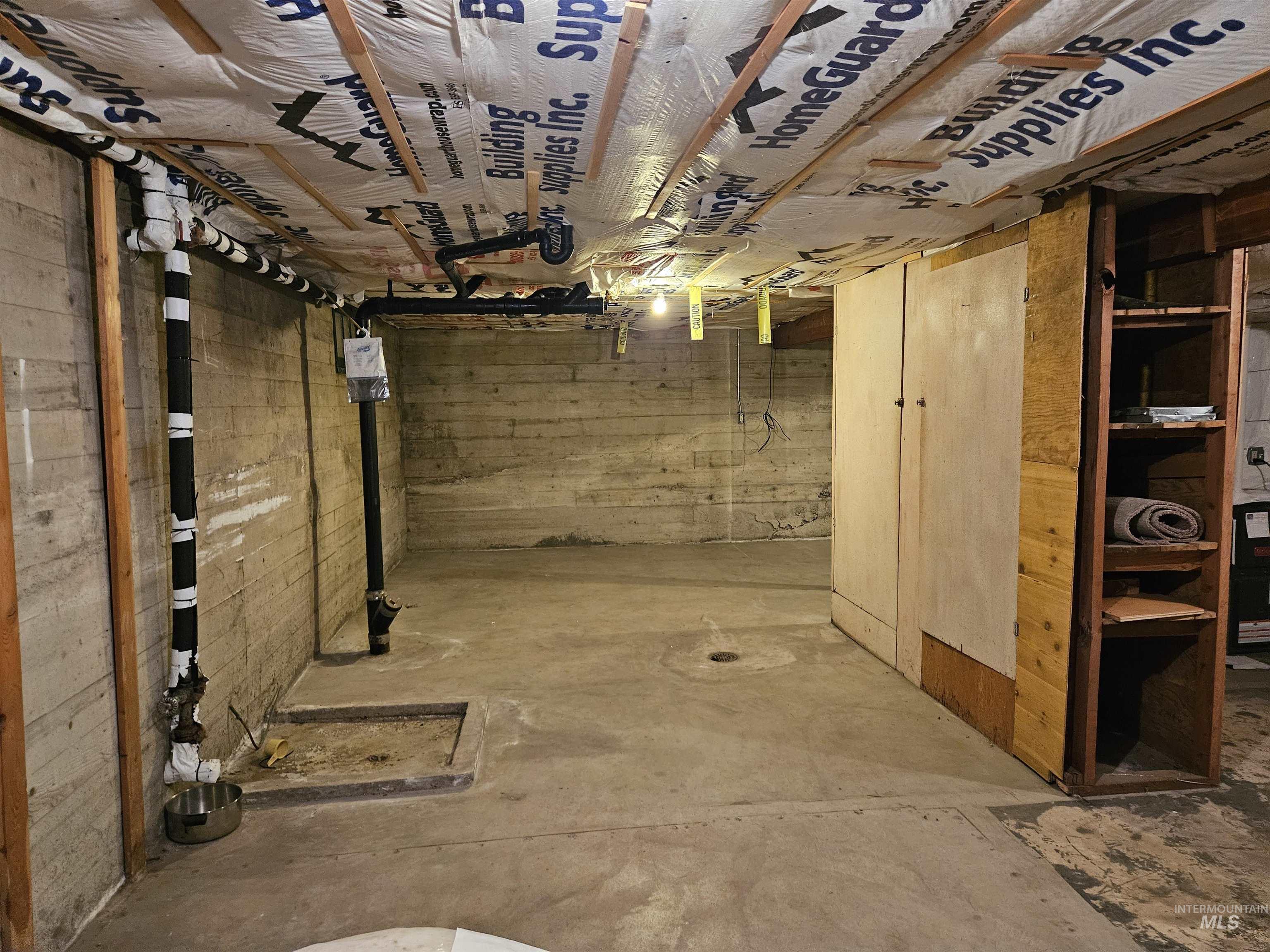 View of unfinished below grade area