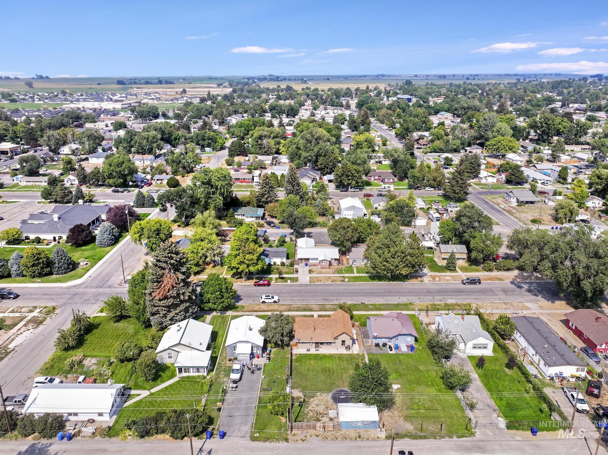 Aerial view of residential area