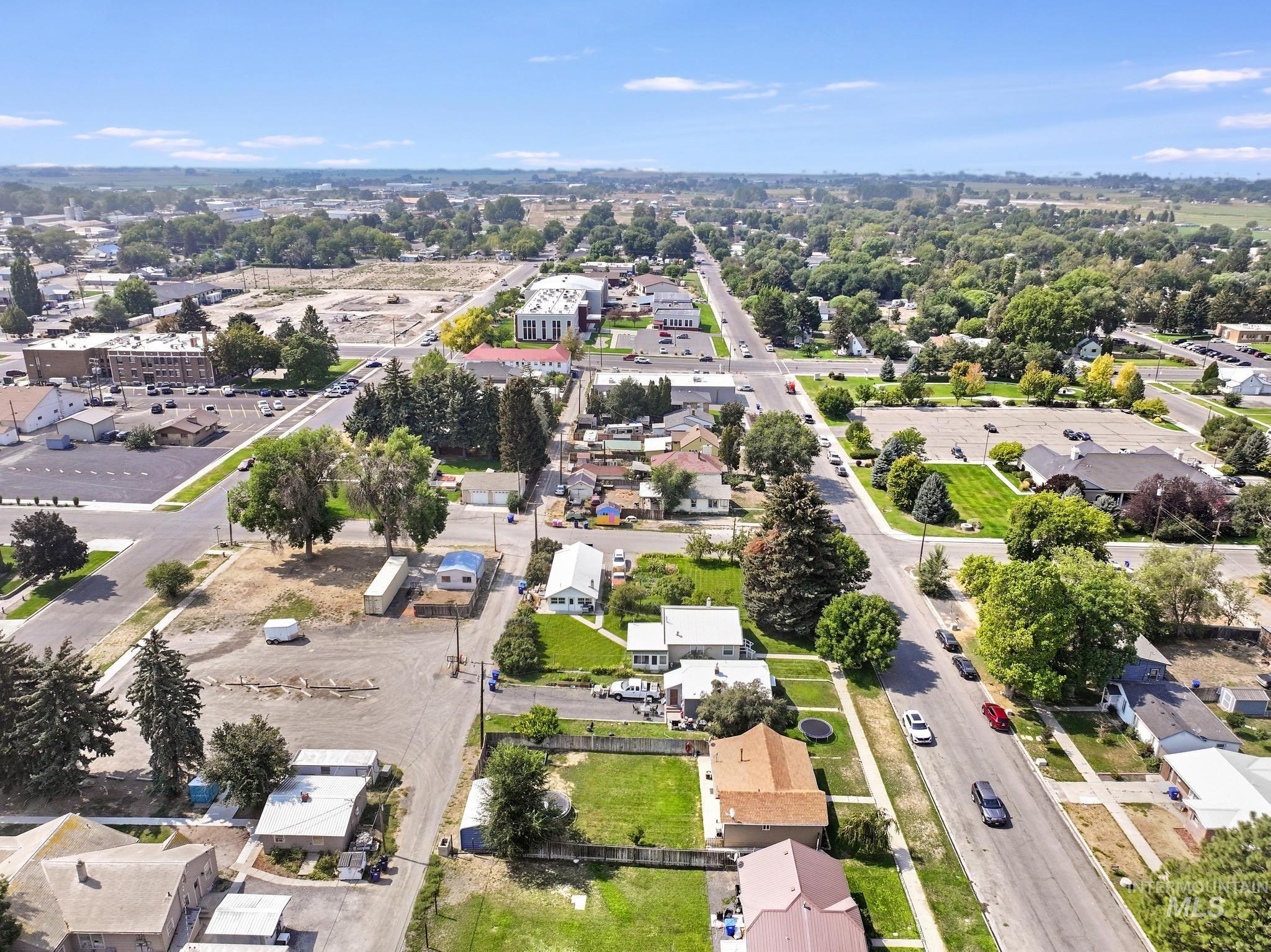 Aerial view of residential area