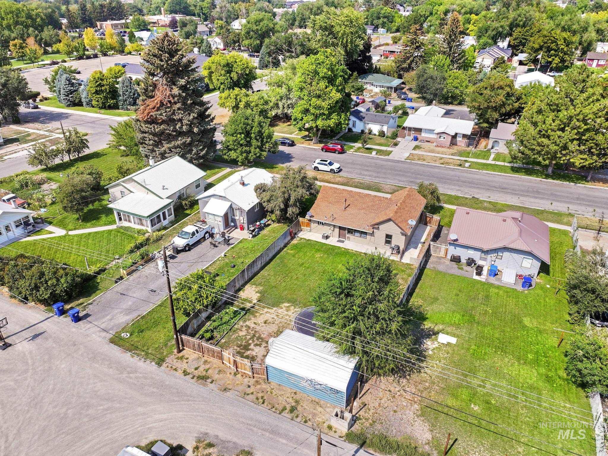 Aerial view of residential area