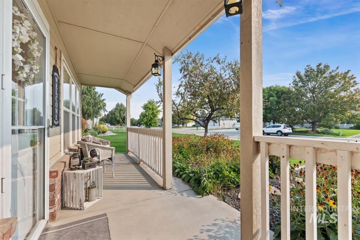 View of covered porch