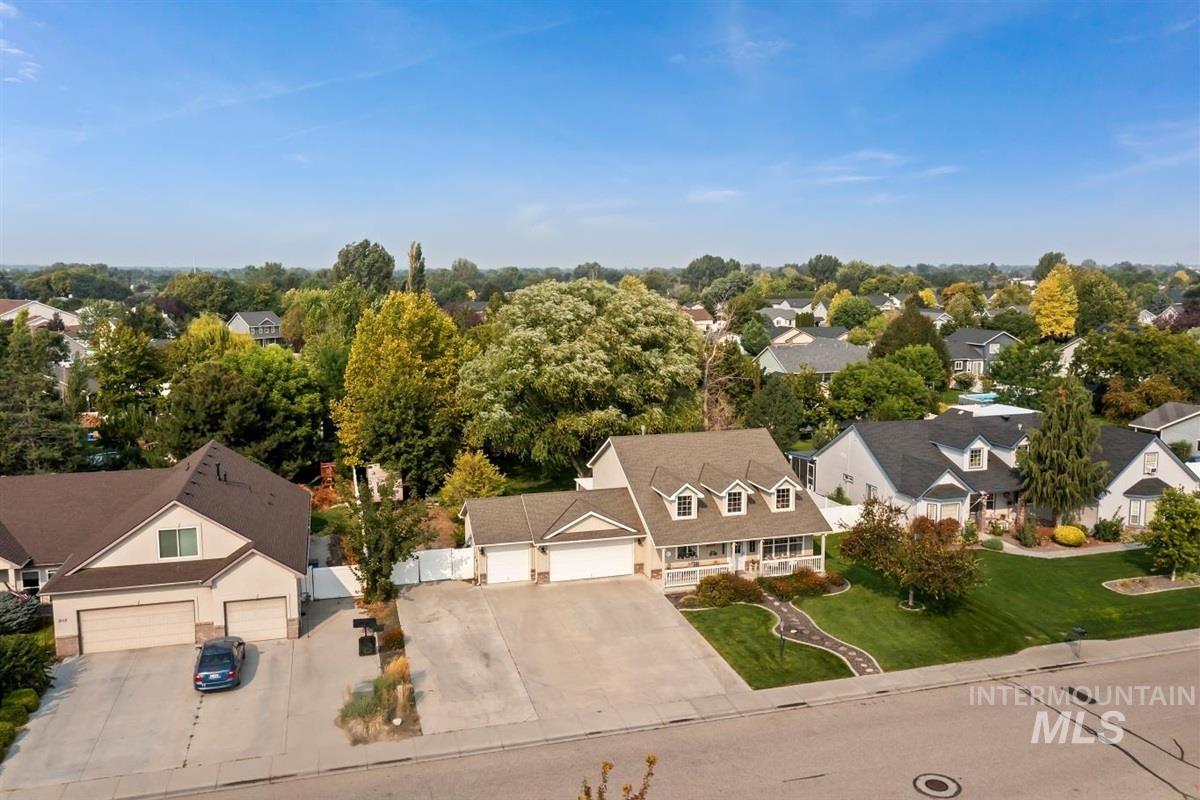 Aerial view of residential area